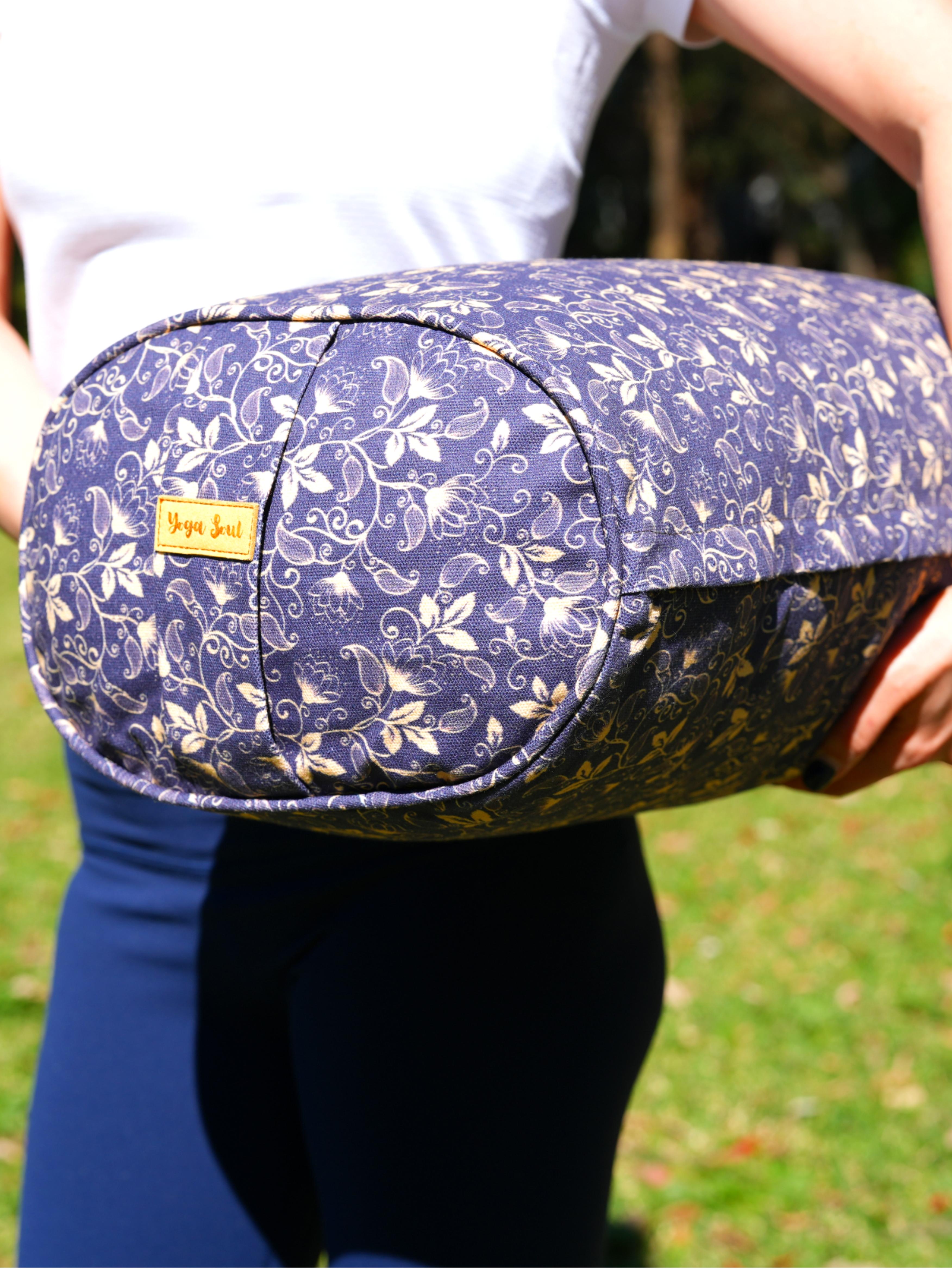 Oval Yoga Bolster | Water Lily| Purple Blue