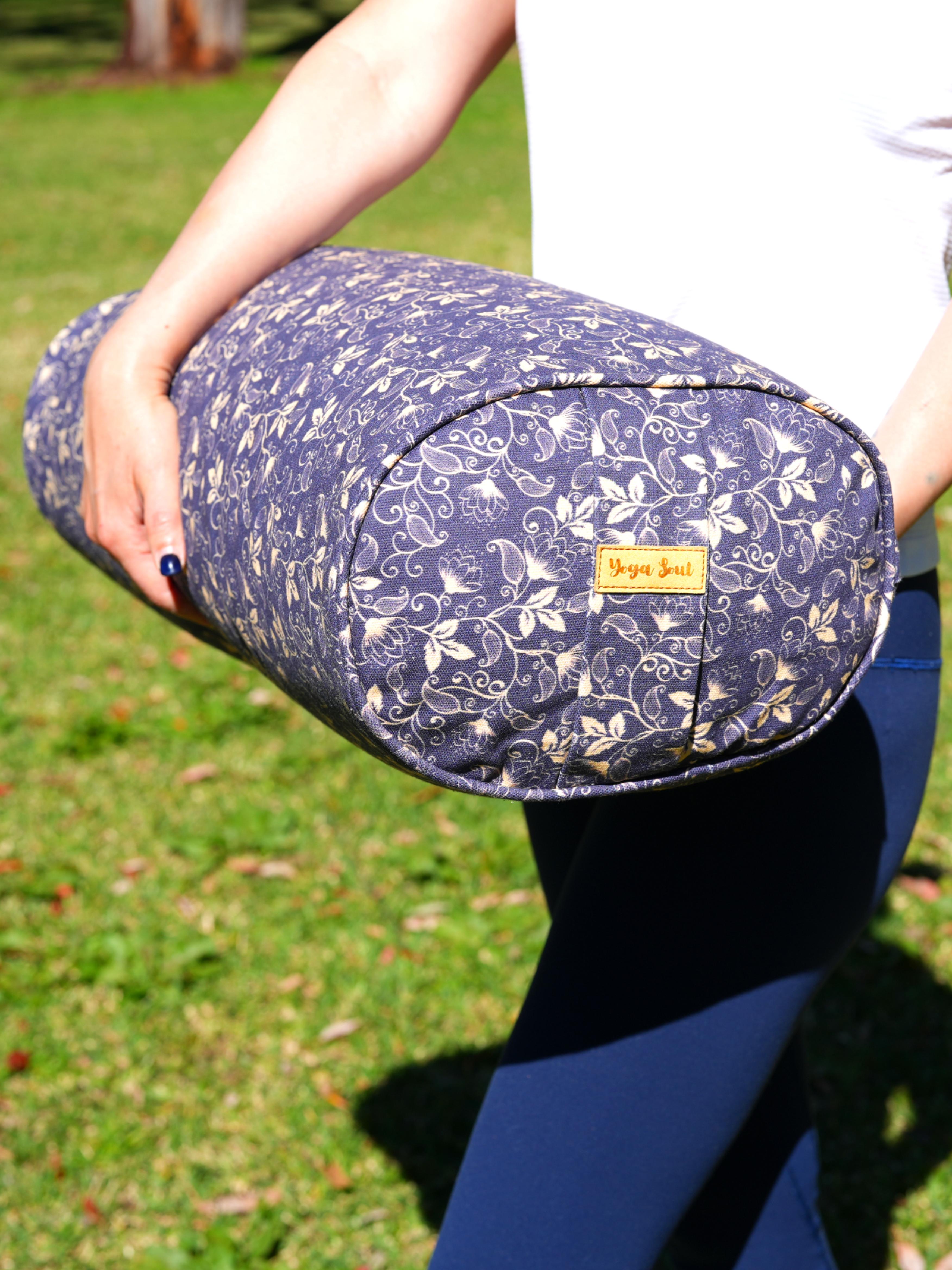 Oval Yoga Bolster | Water Lily| Purple Blue