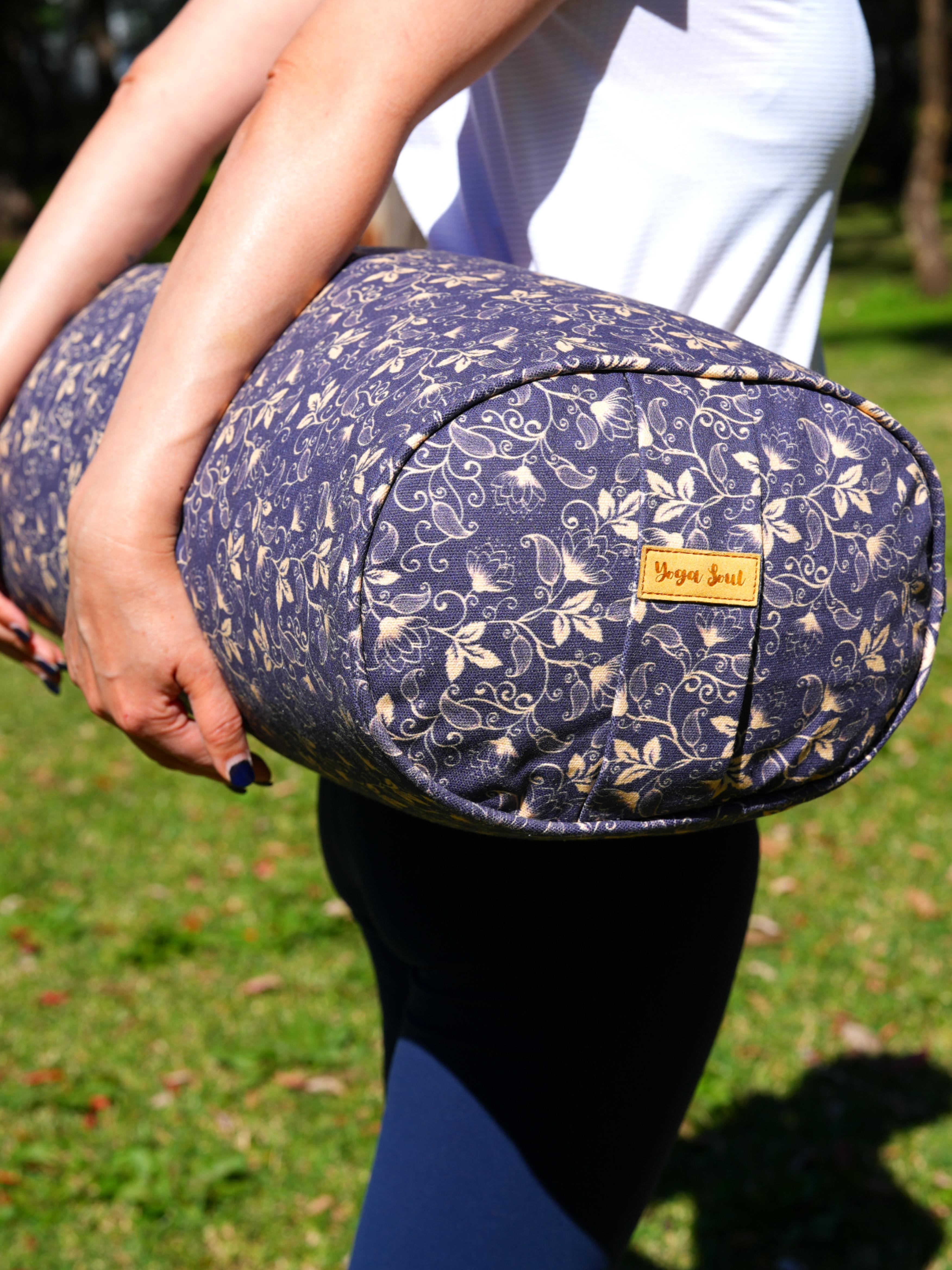 Oval Yoga Bolster | Water Lily| Purple Blue