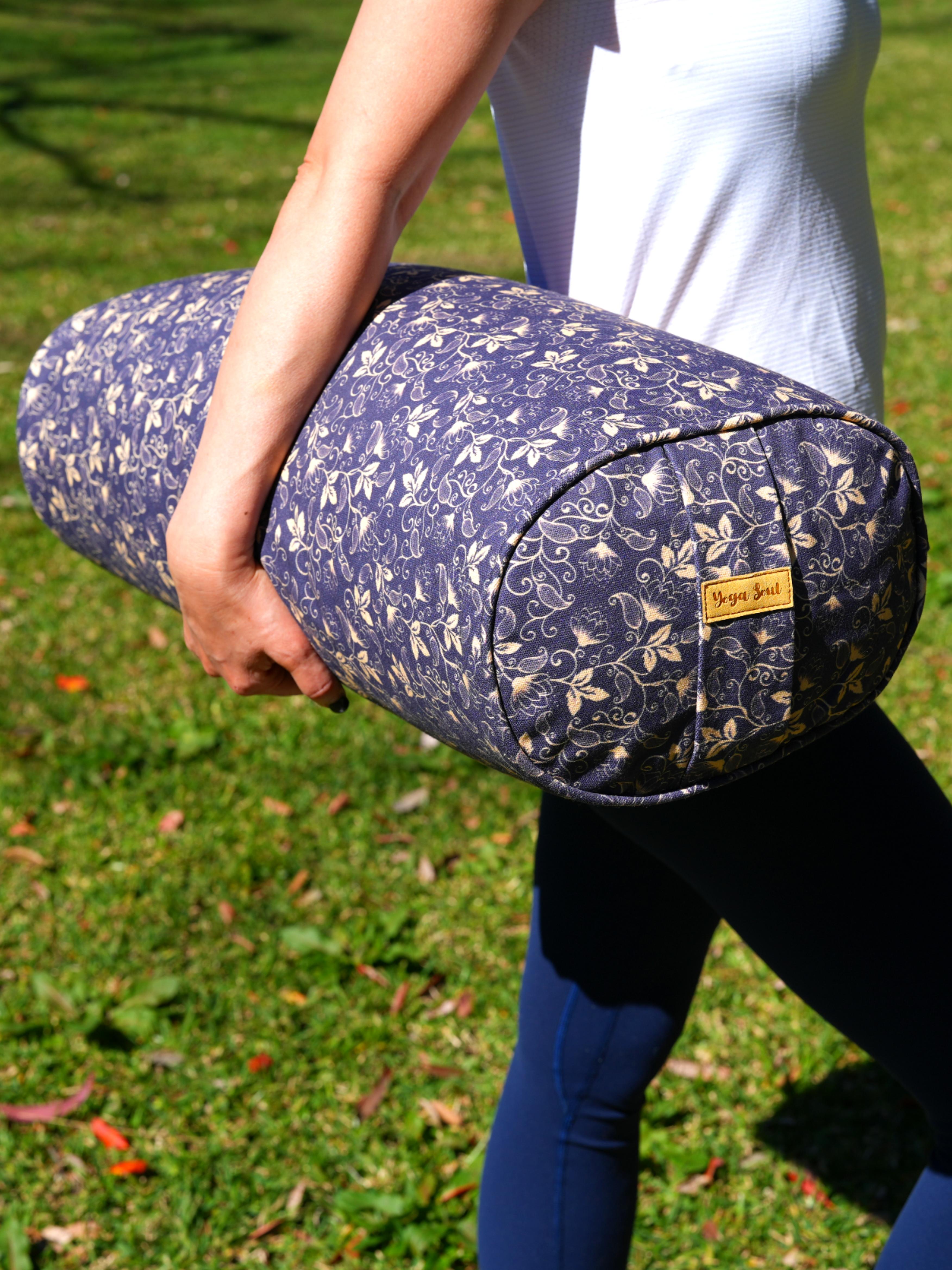 Oval Yoga Bolster | Water Lily| Purple Blue