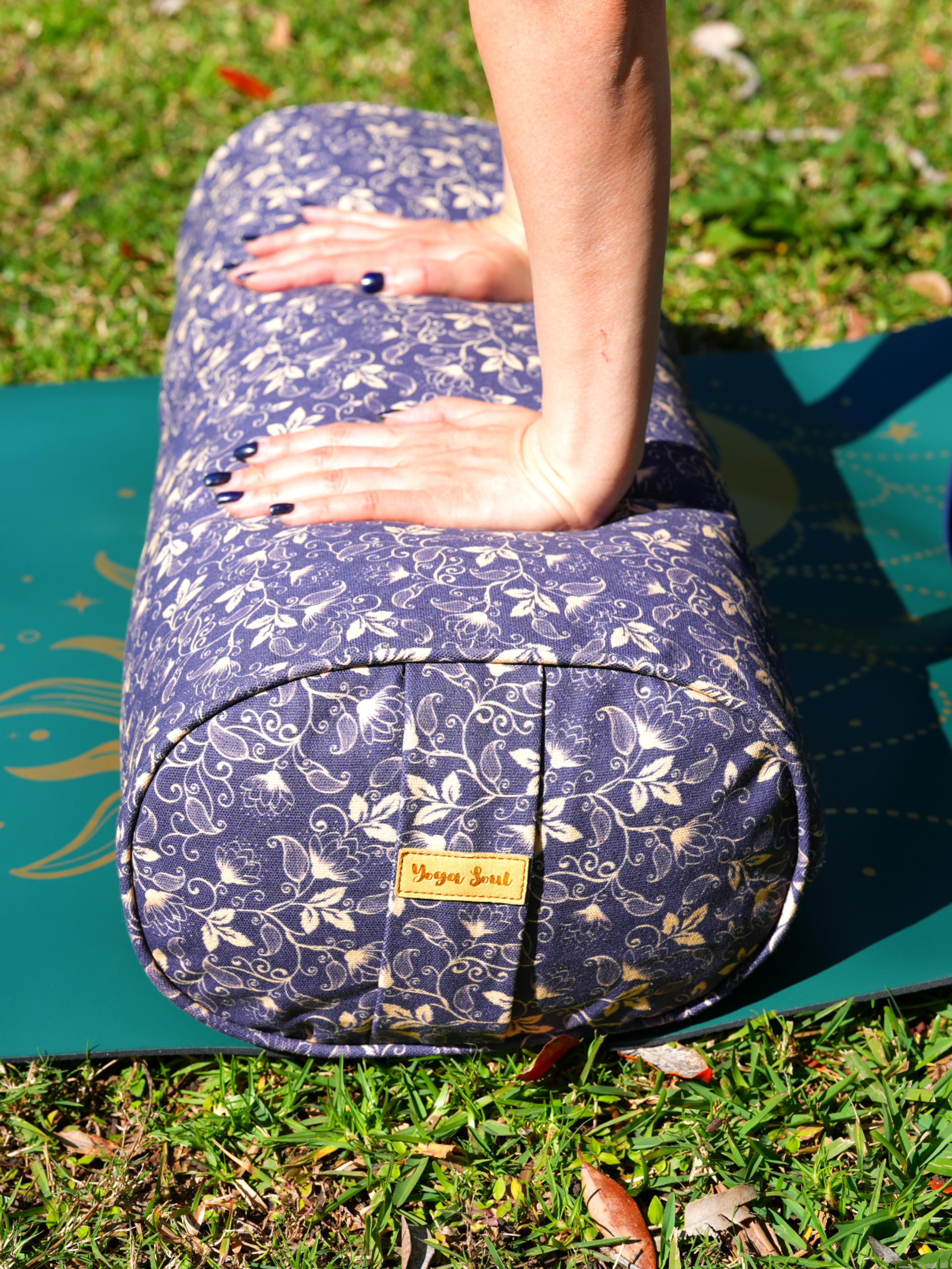 Oval Yoga Bolster | Water Lily| Purple Blue