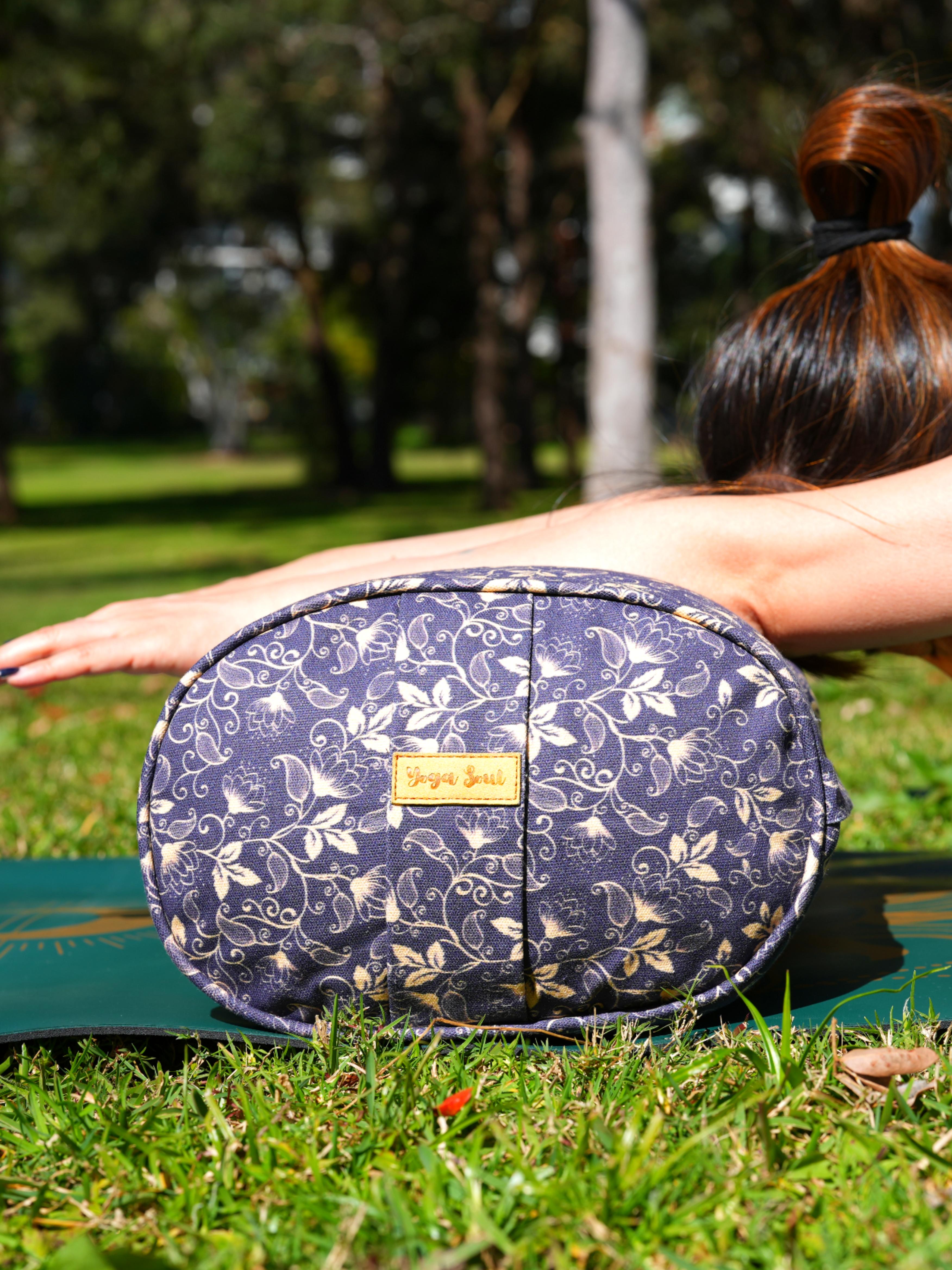 Oval Yoga Bolster | Water Lily| Purple Blue