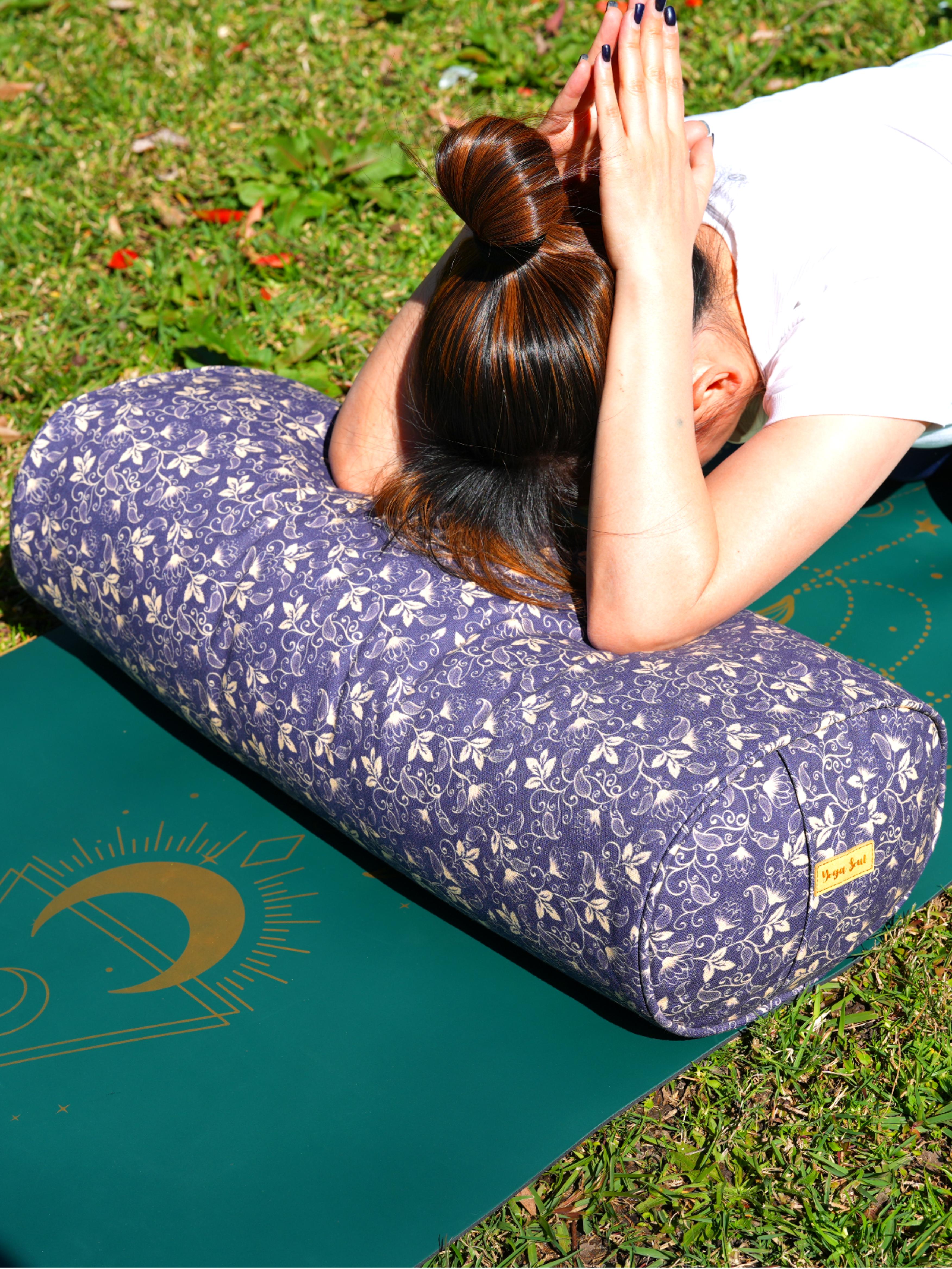 Oval Yoga Bolster | Water Lily| Purple Blue