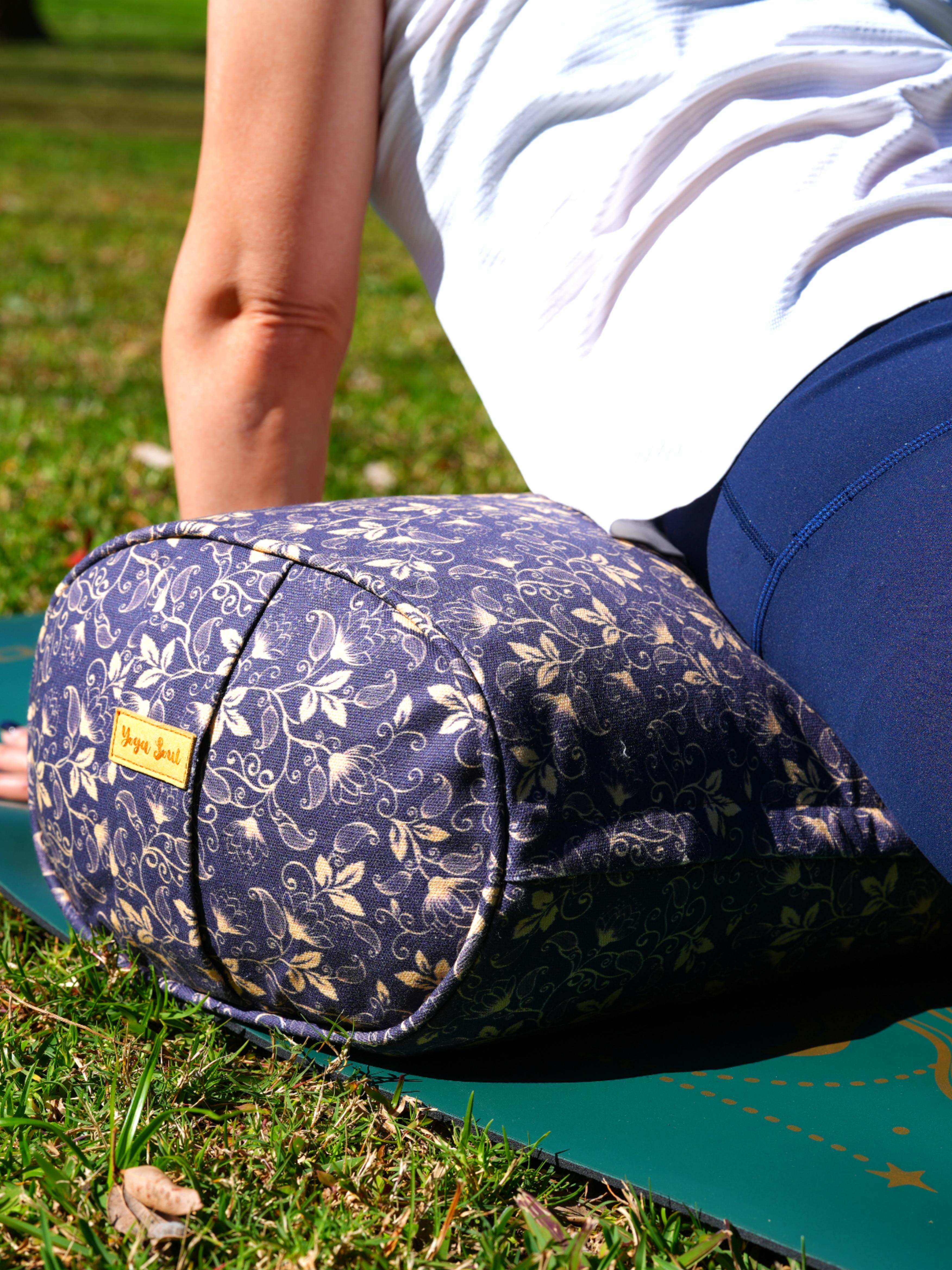 Oval Yoga Bolster | Water Lily| Purple Blue