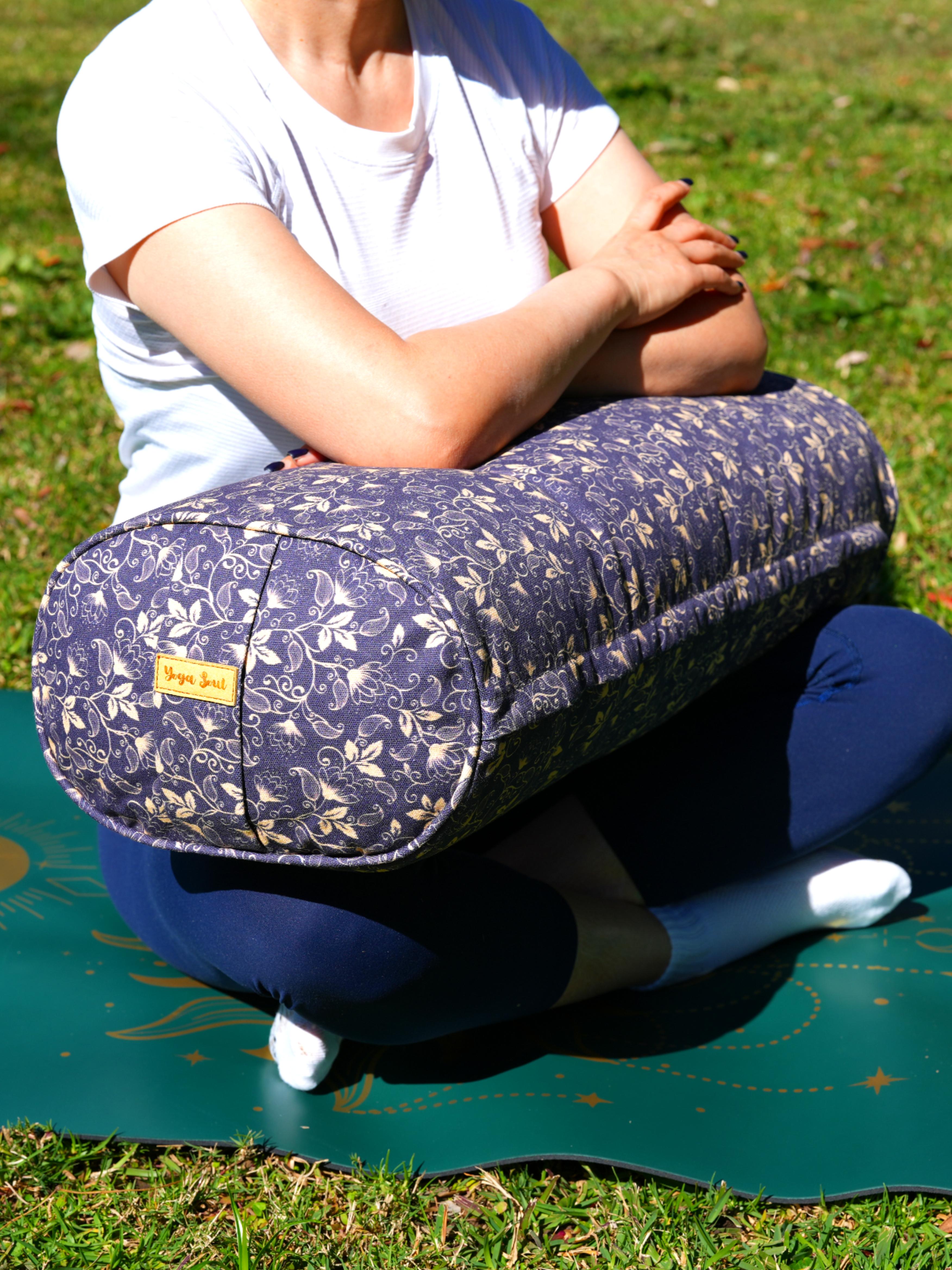Oval Yoga Bolster | Water Lily| Purple Blue