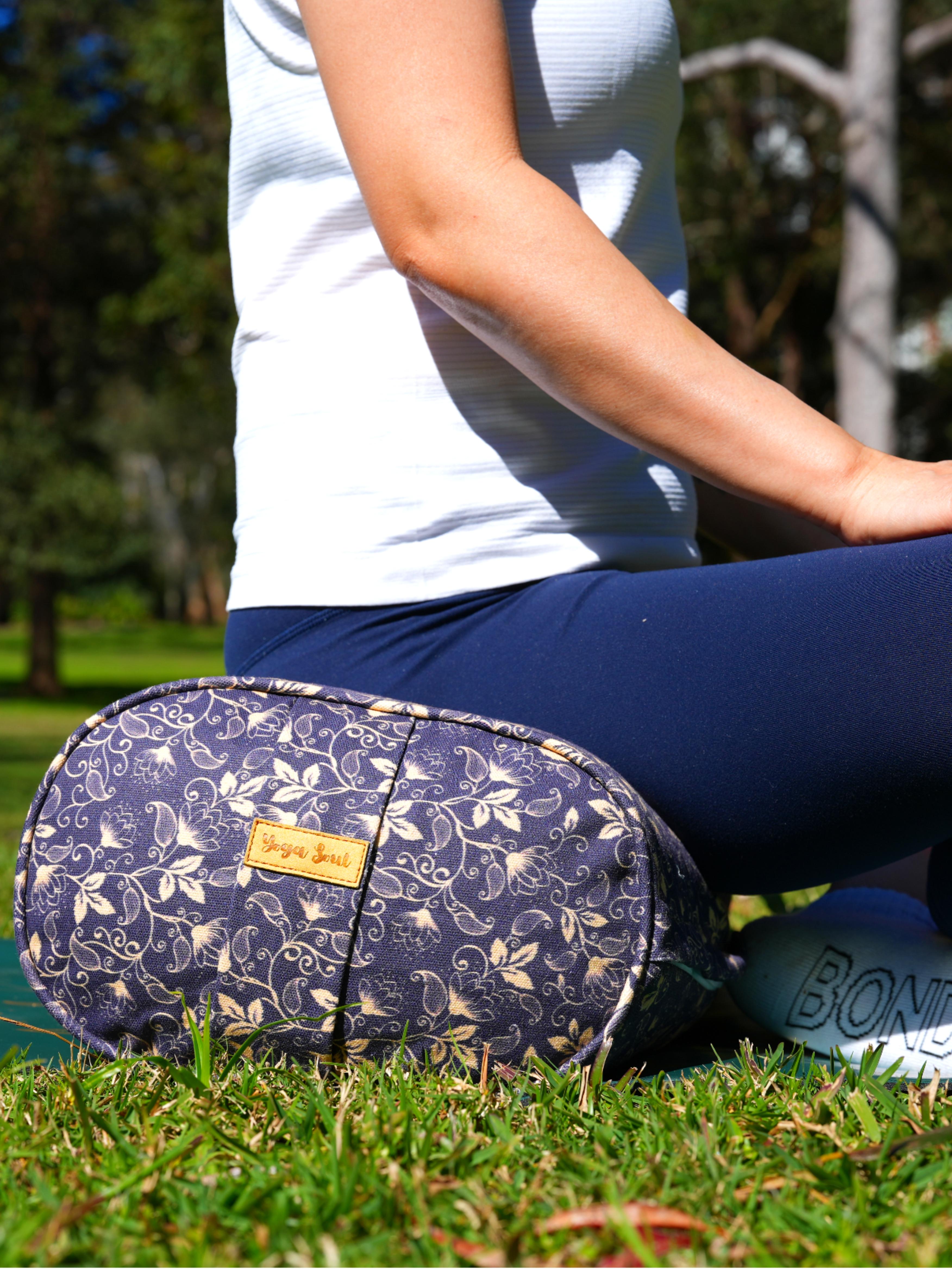 Oval Yoga Bolster | Water Lily| Purple Blue