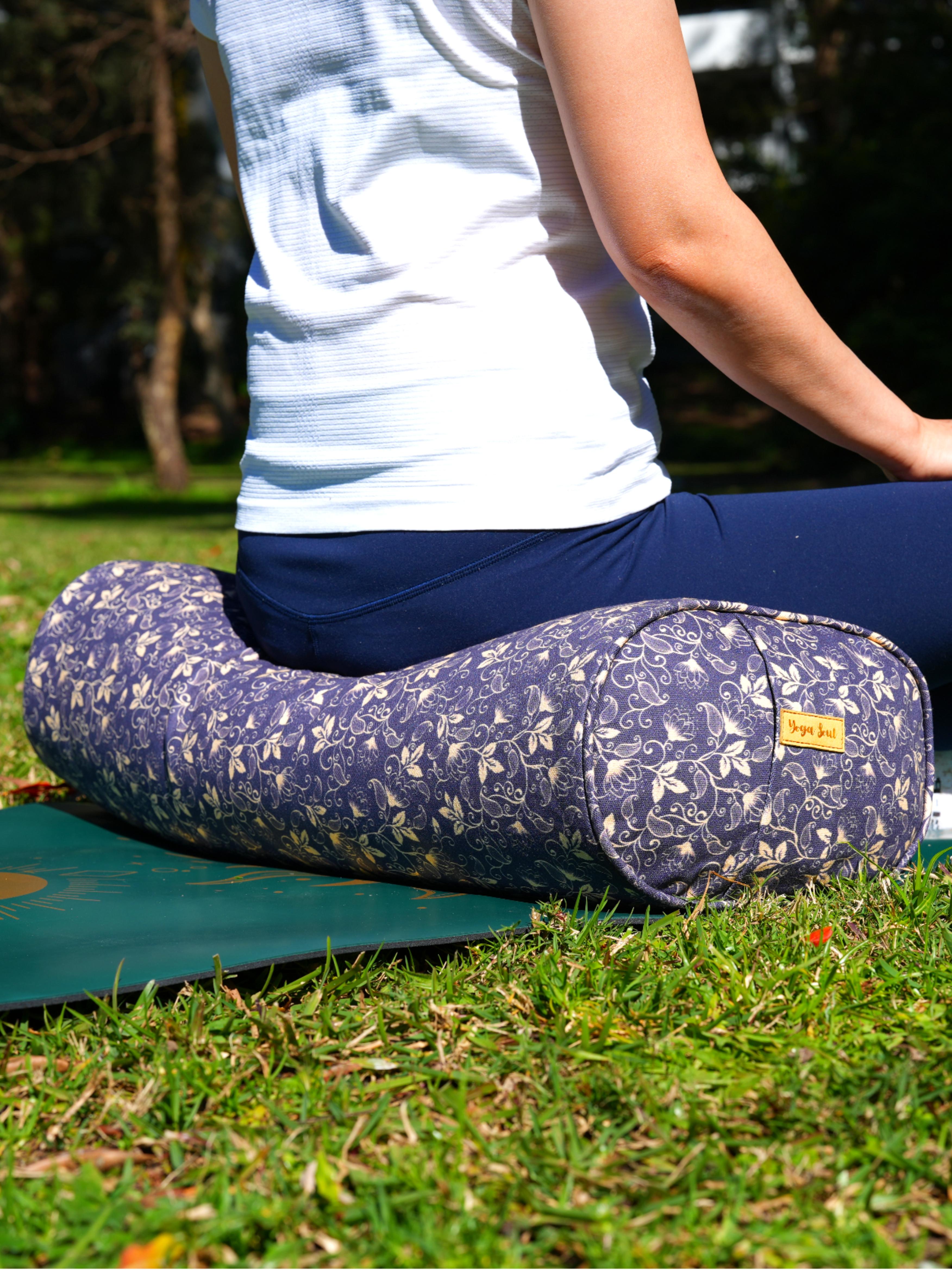 Oval Yoga Bolster | Water Lily| Purple Blue