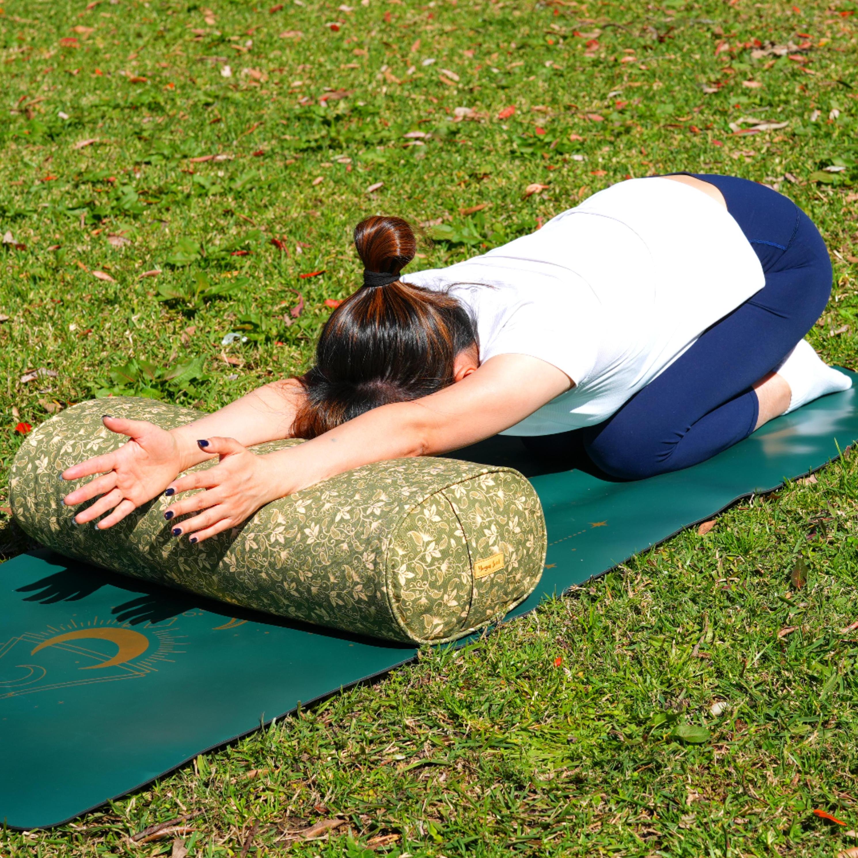 Oval Yoga Bolster | Sacred Lotus| Olive