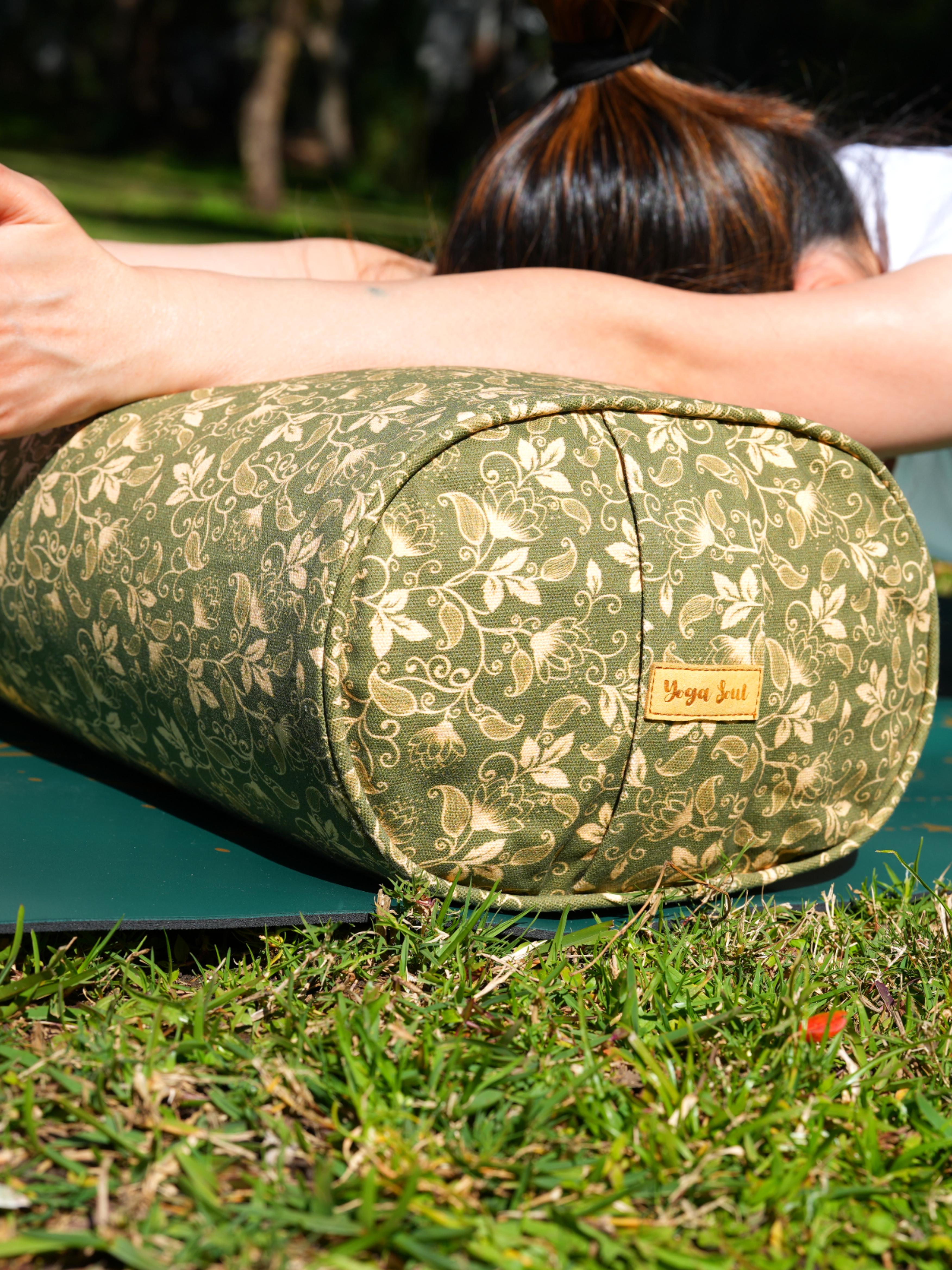 Oval Yoga Bolster | Water Lily| Olive