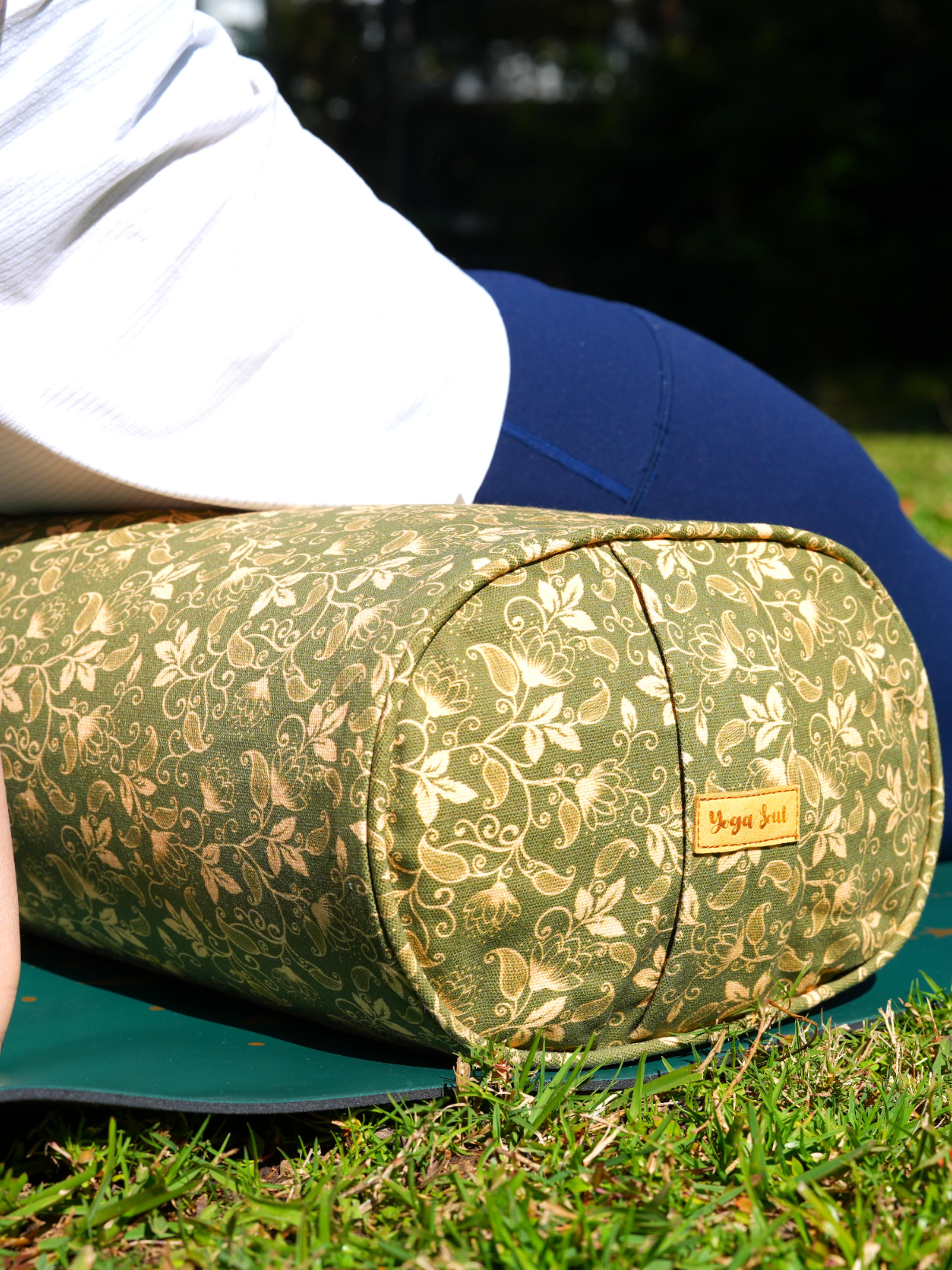 Oval Yoga Bolster | Water Lily| Olive