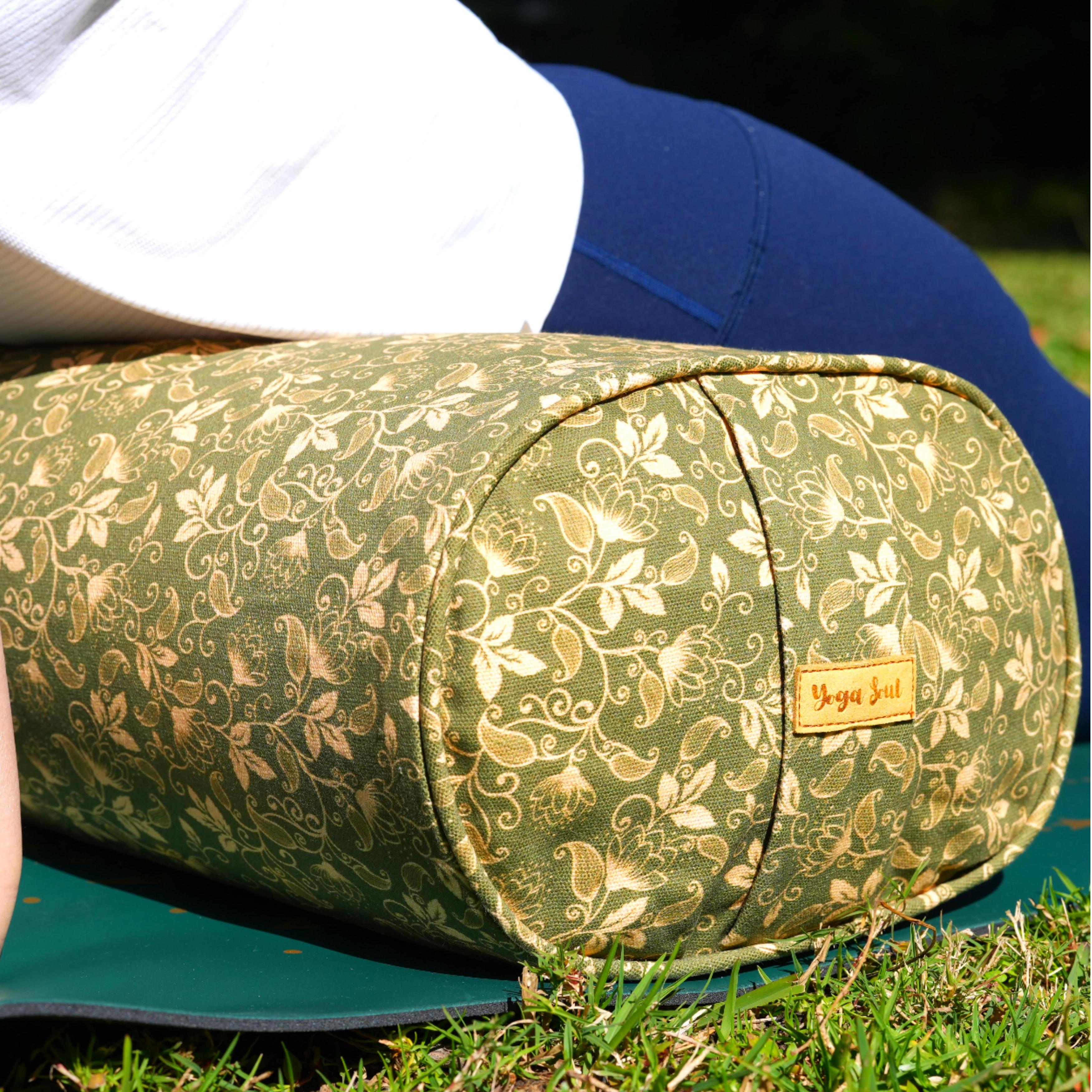 Oval Yoga Bolster | Sacred Lotus| Olive