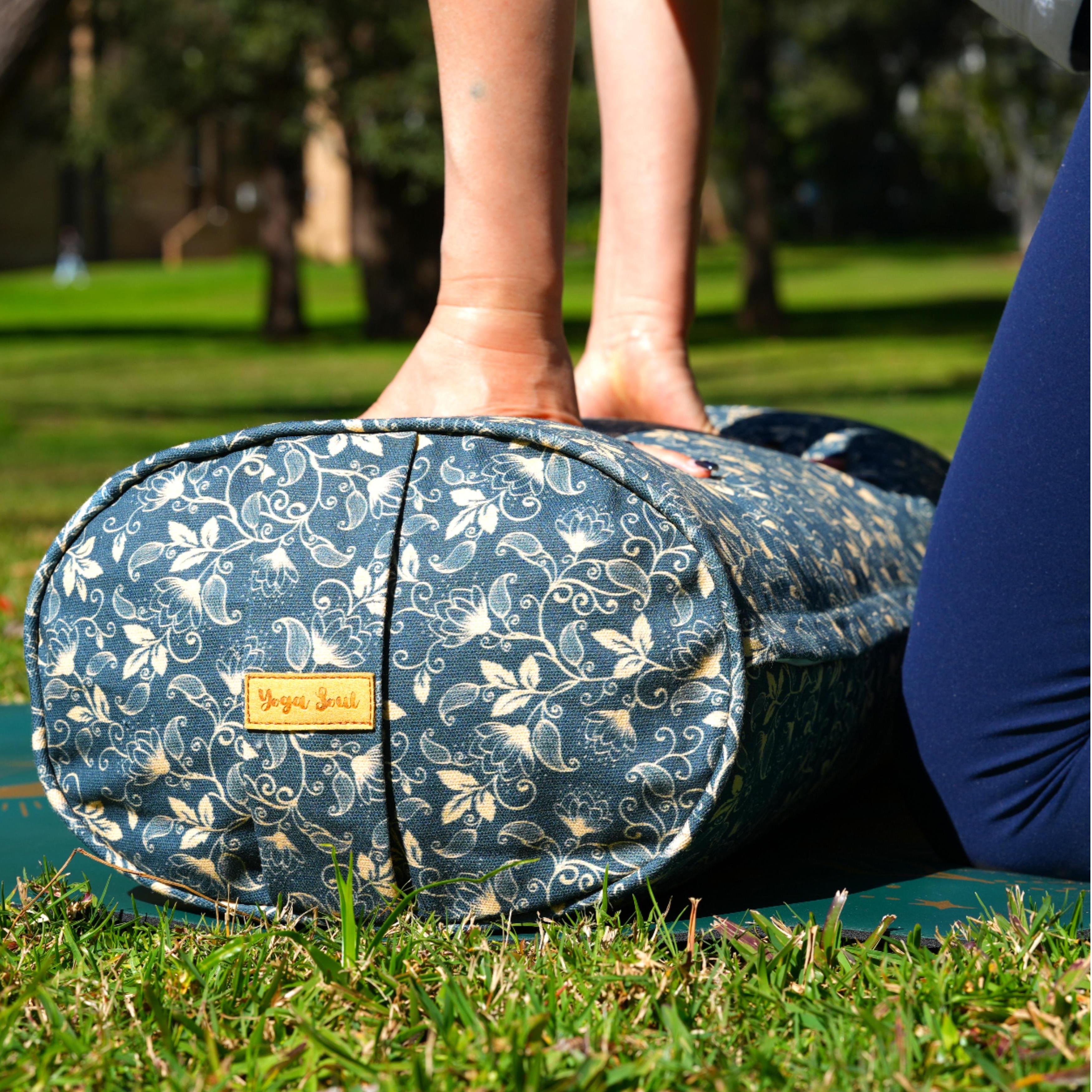 Oval Yoga Bolster | Sacred Lotus| Deep Ocean