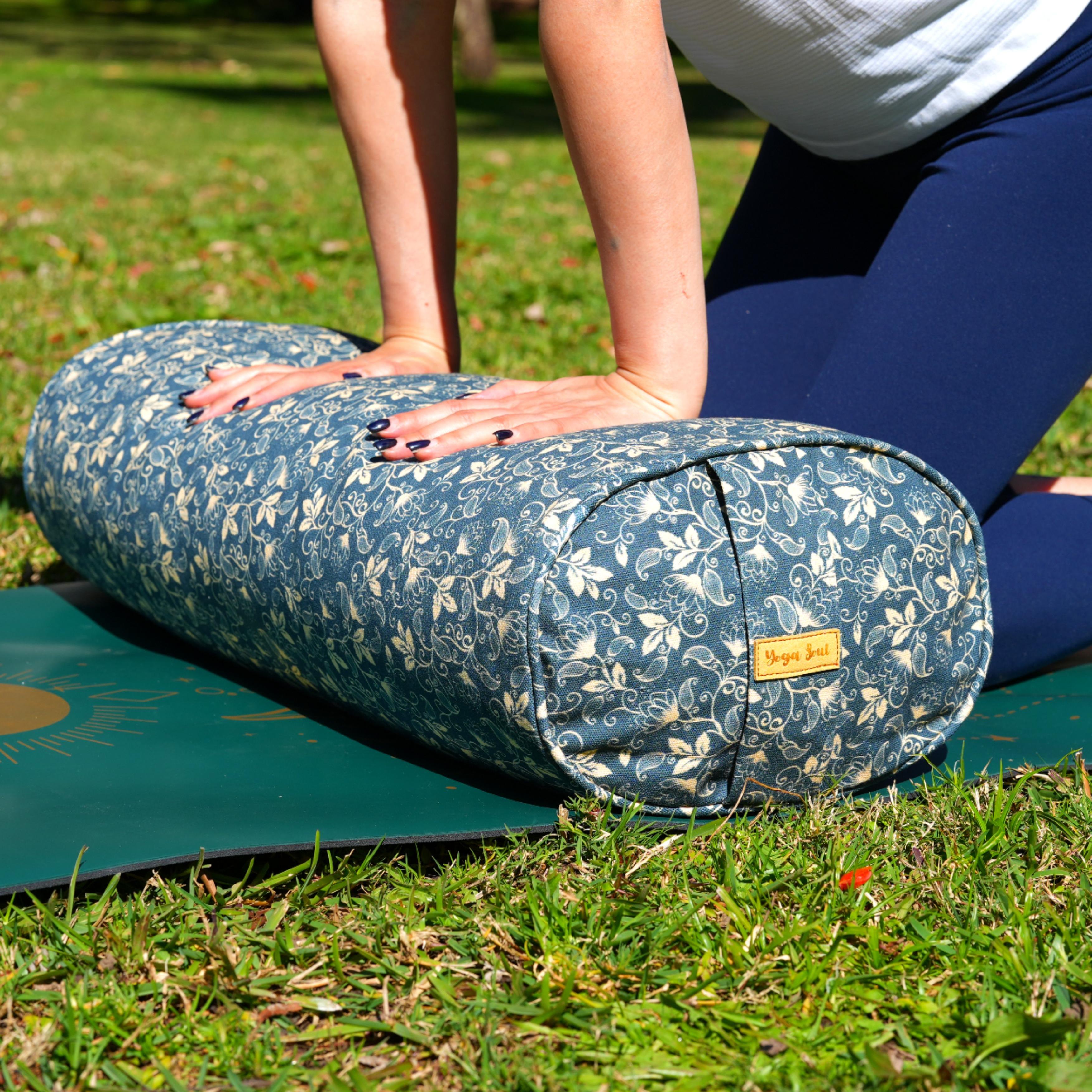 Oval Yoga Bolster | Sacred Lotus| Deep Ocean