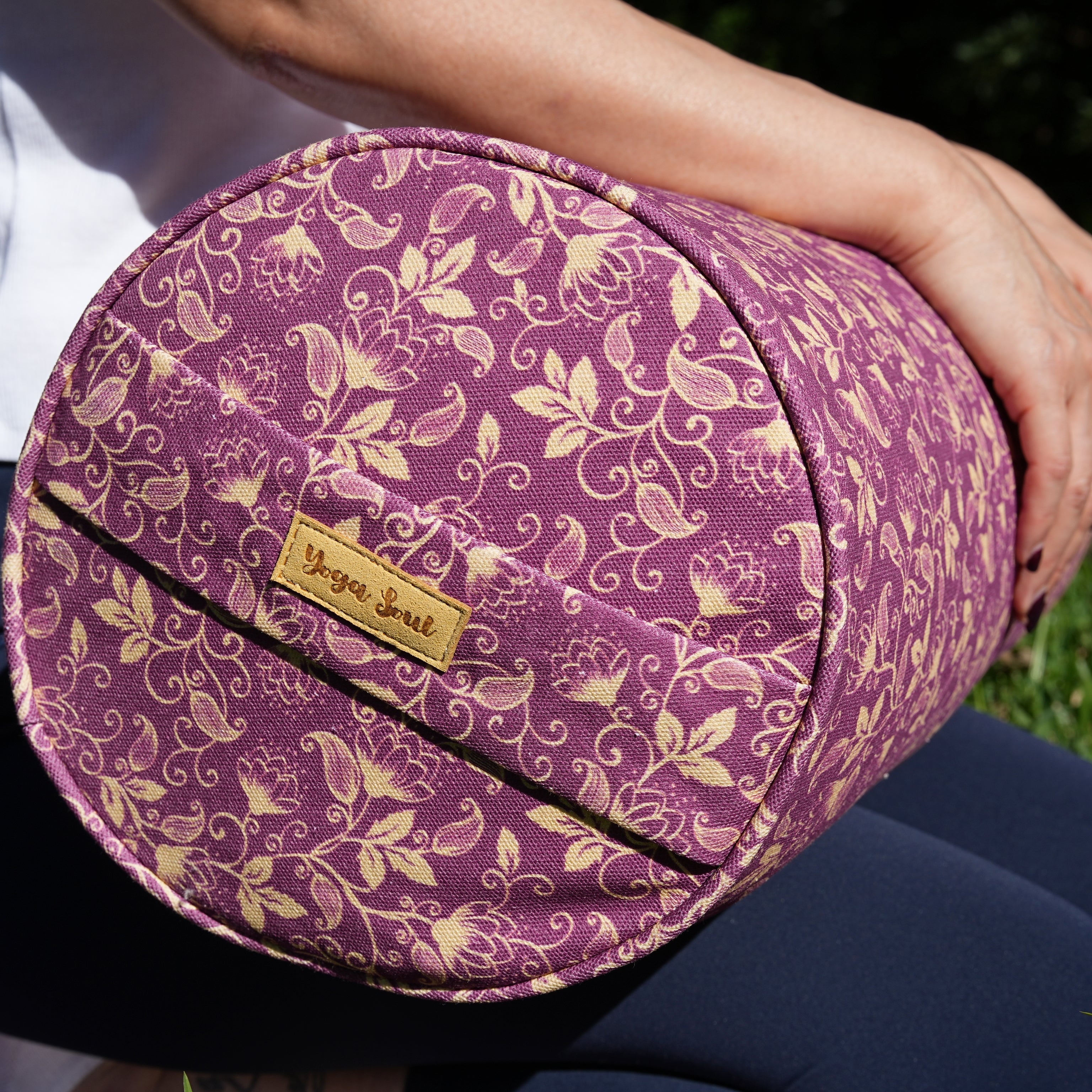 Round Yoga Bolster | Shanti Lotus| Amethyst