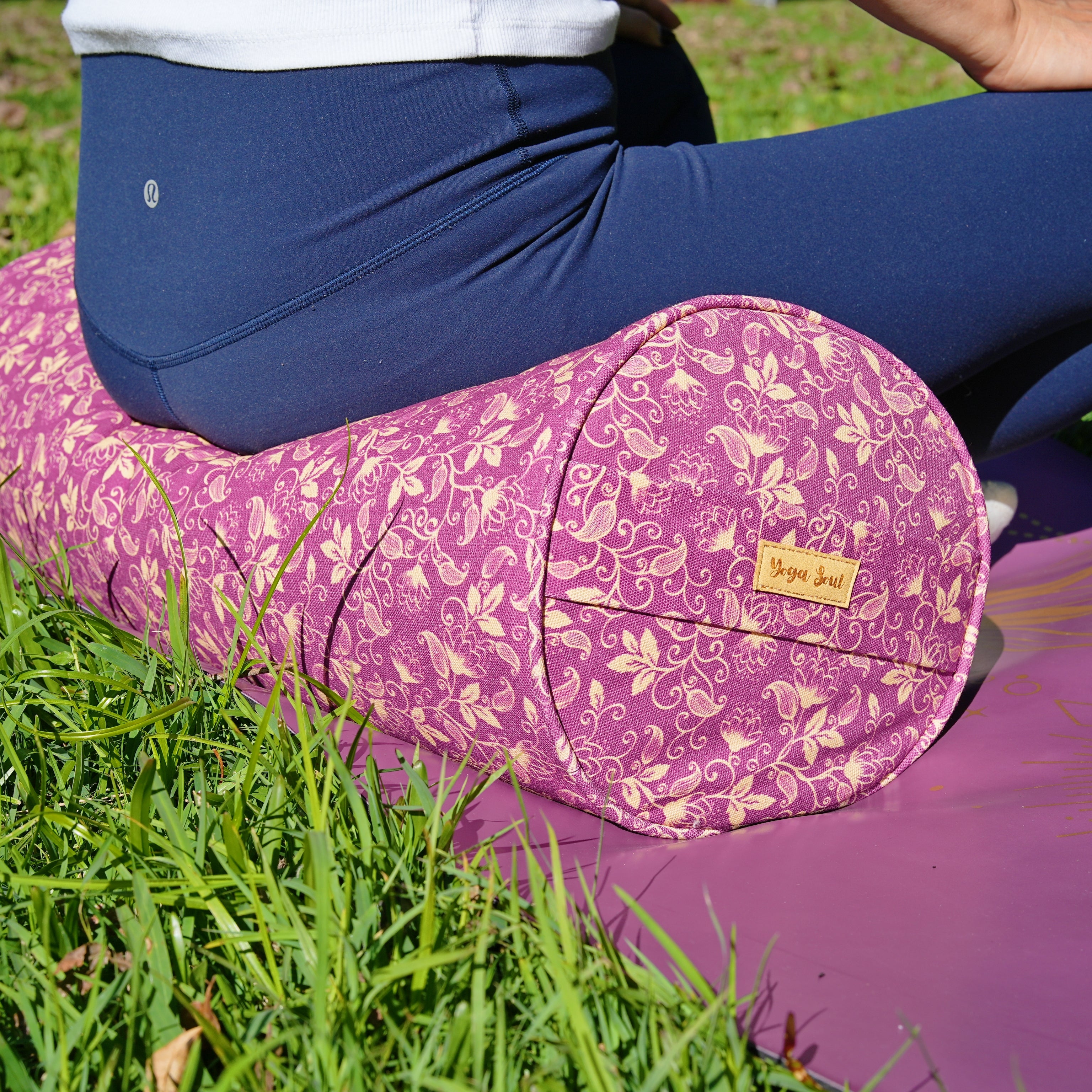 Round Yoga Bolster | Shanti Lotus| Amethyst