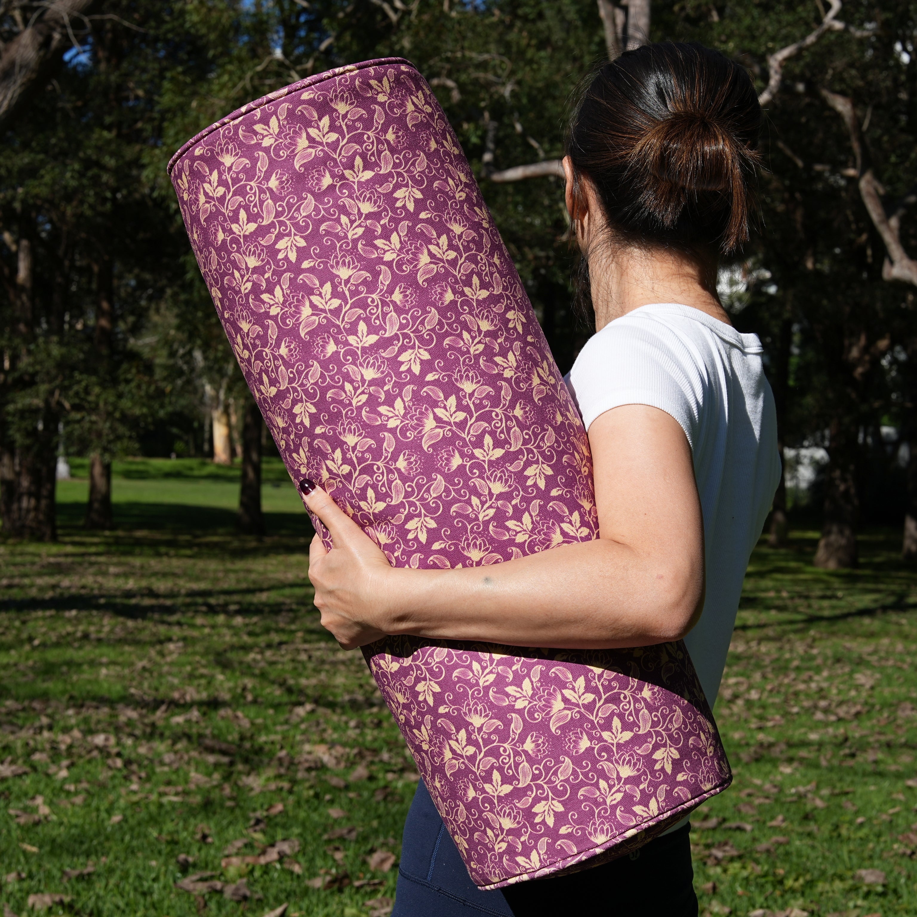 Round Yoga Bolster | Shanti Lotus| Amethyst