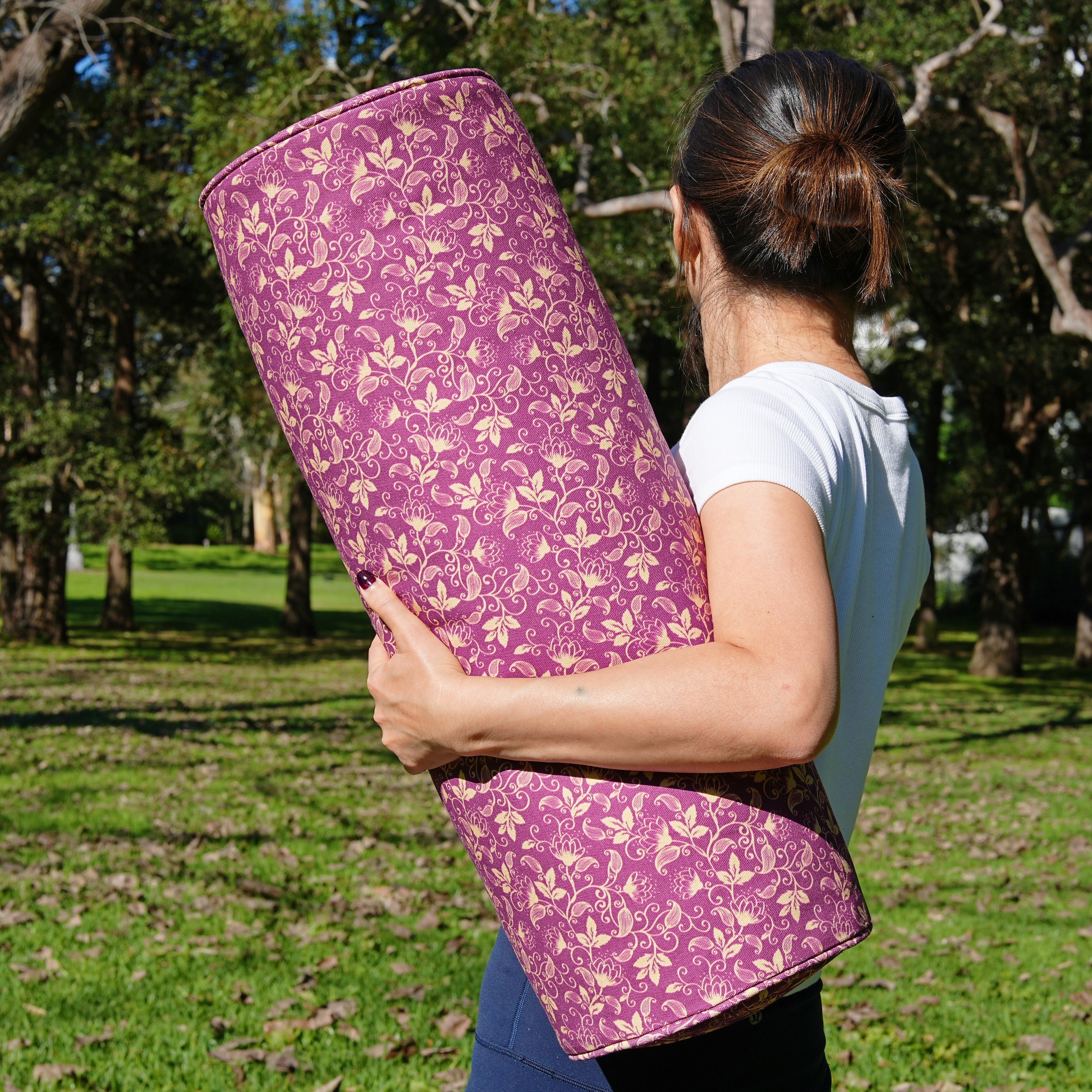 Round Yoga Bolster | Shanti Lotus| Amethyst