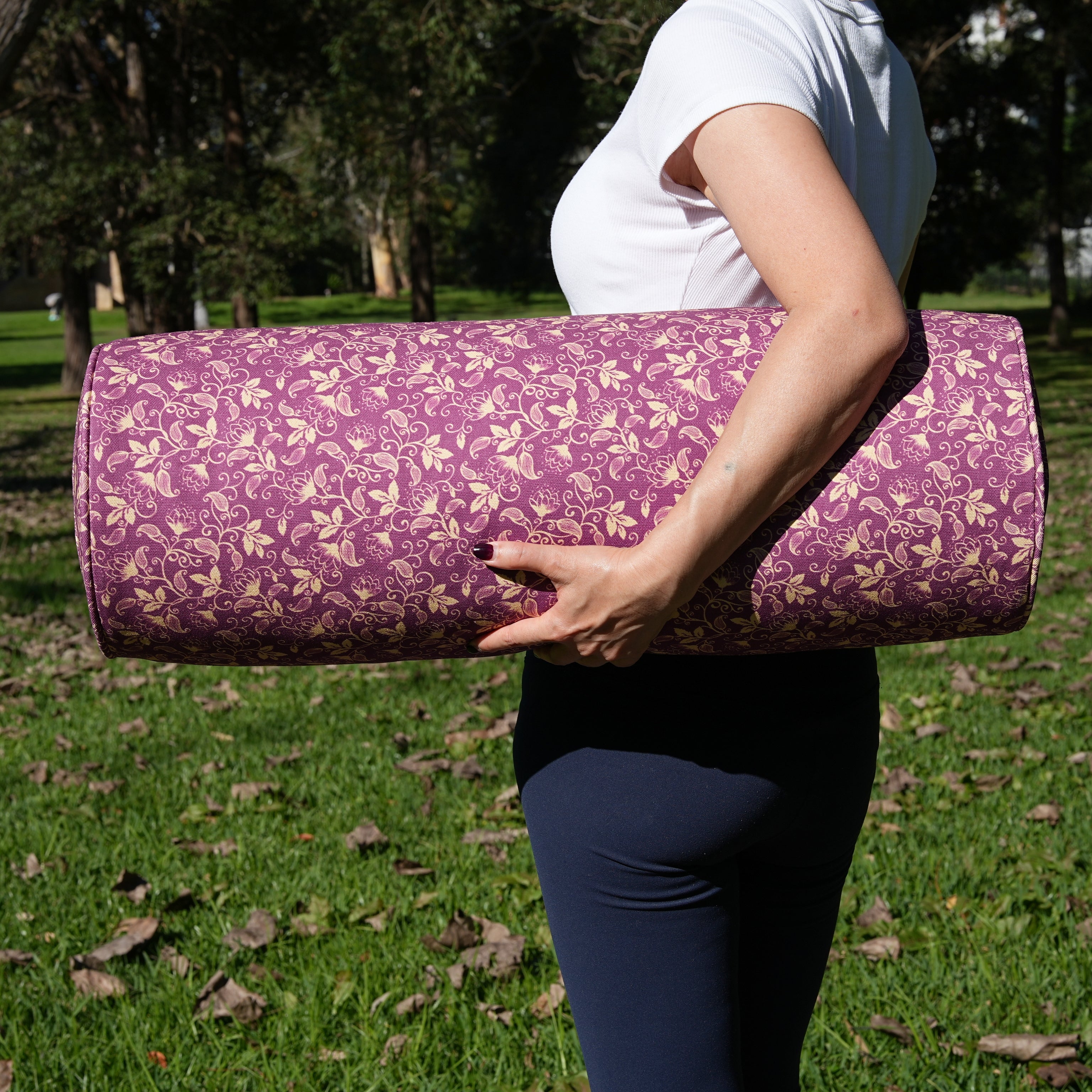 Round Yoga Bolster | Shanti Lotus| Amethyst
