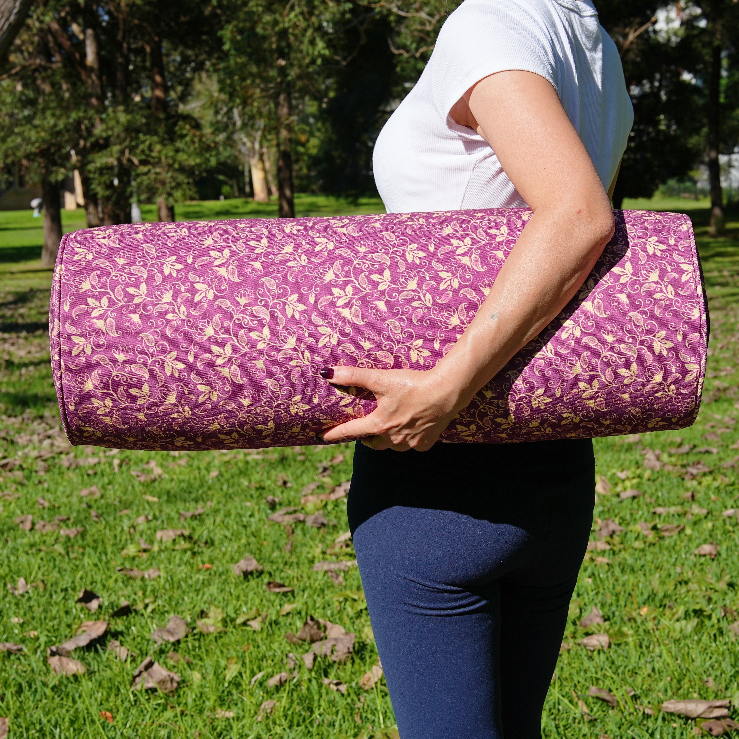 Round Yoga Bolster | Shanti Lotus| Amethyst