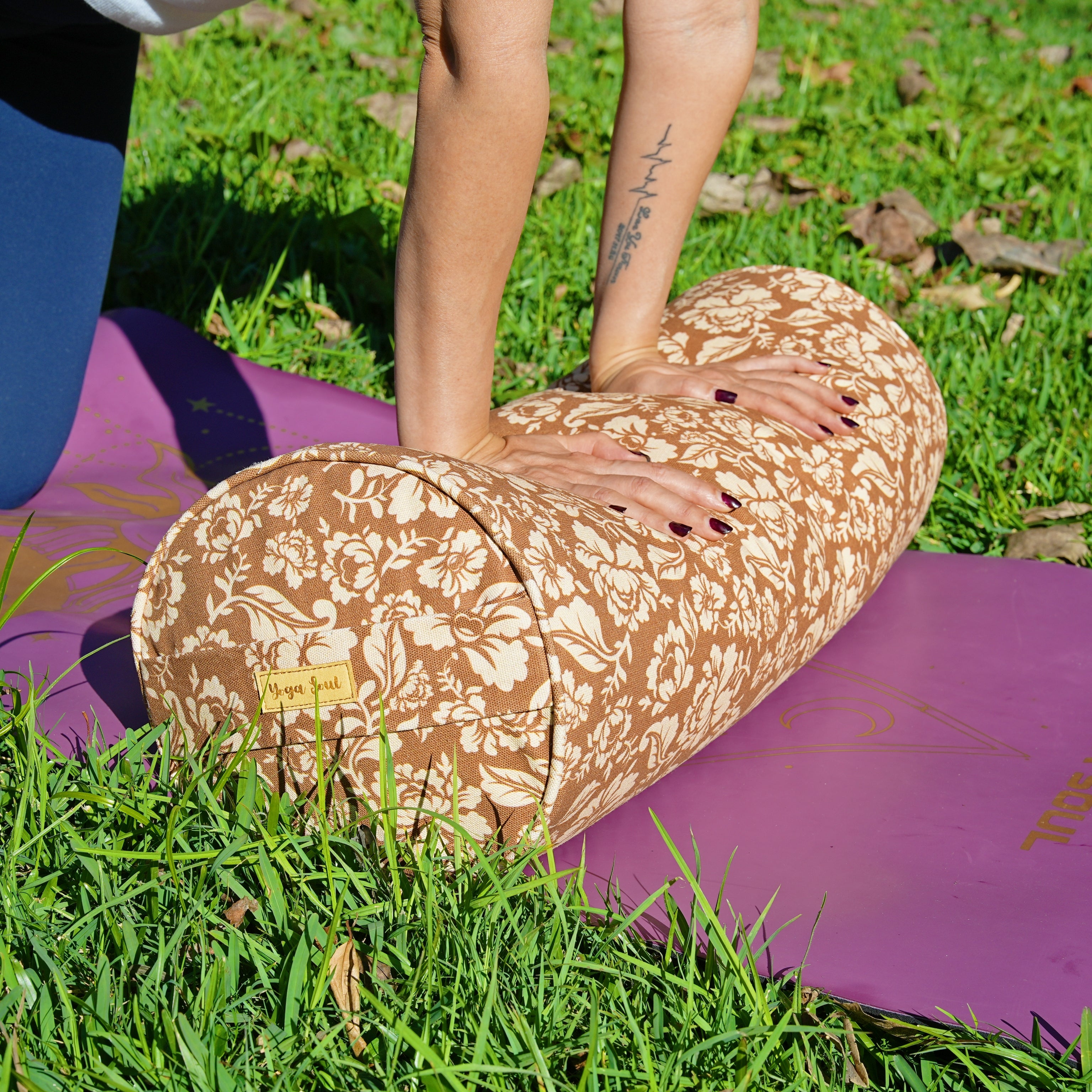 Round Yoga Bolster | Ananda Rose | Caramel