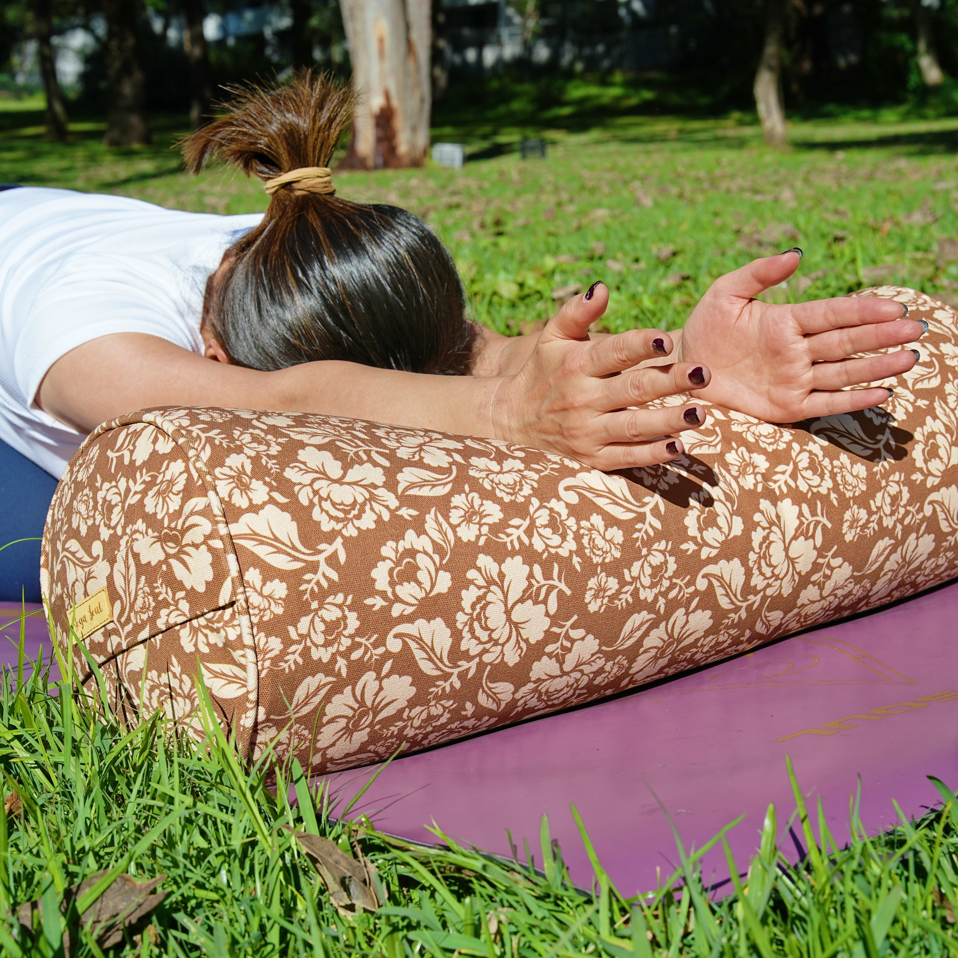 Round Yoga Bolster | Ananda Rose | Caramel