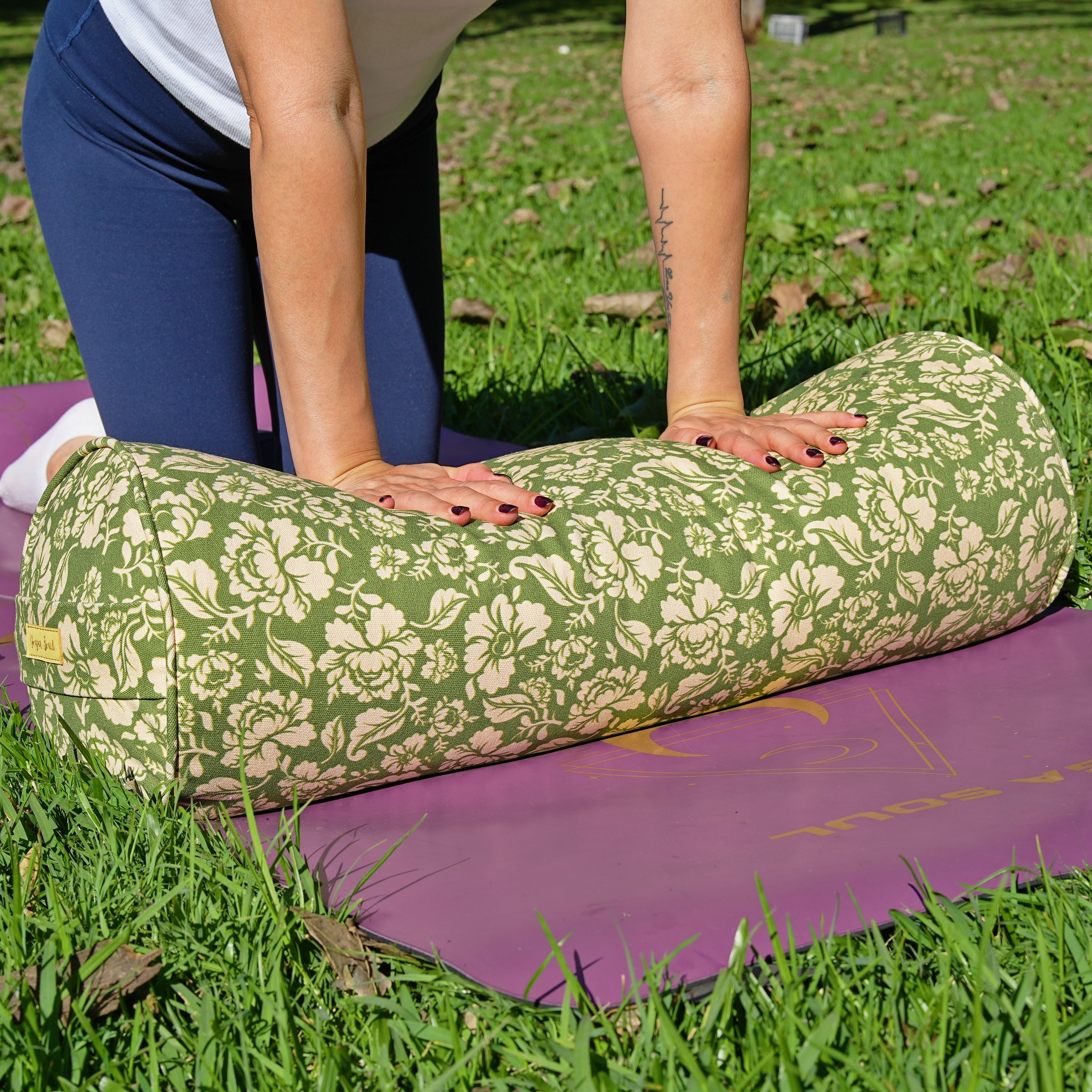 Round Yoga Bolster | Ananda Rose | Olive