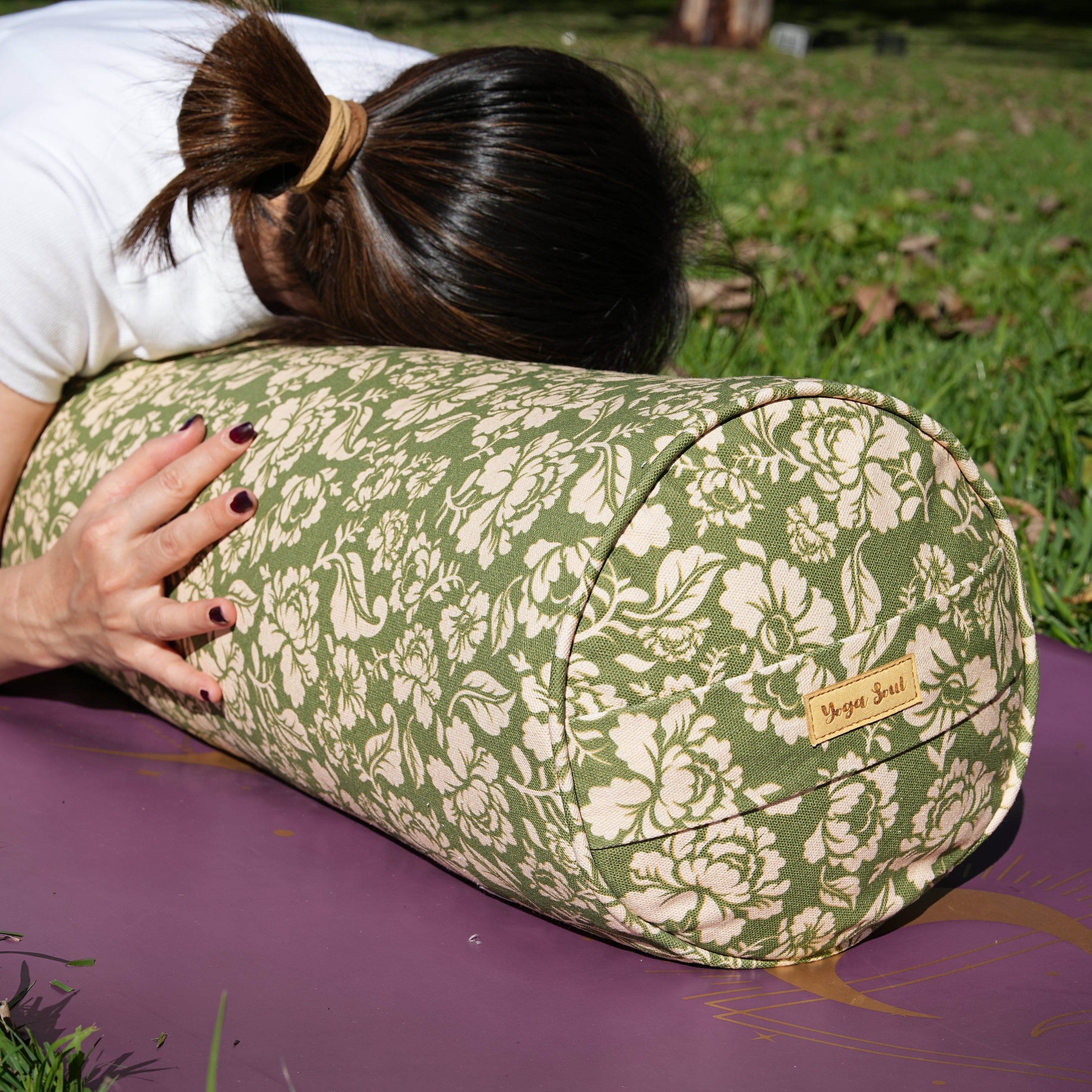 Round Yoga Bolster | Ananda Rose | Olive