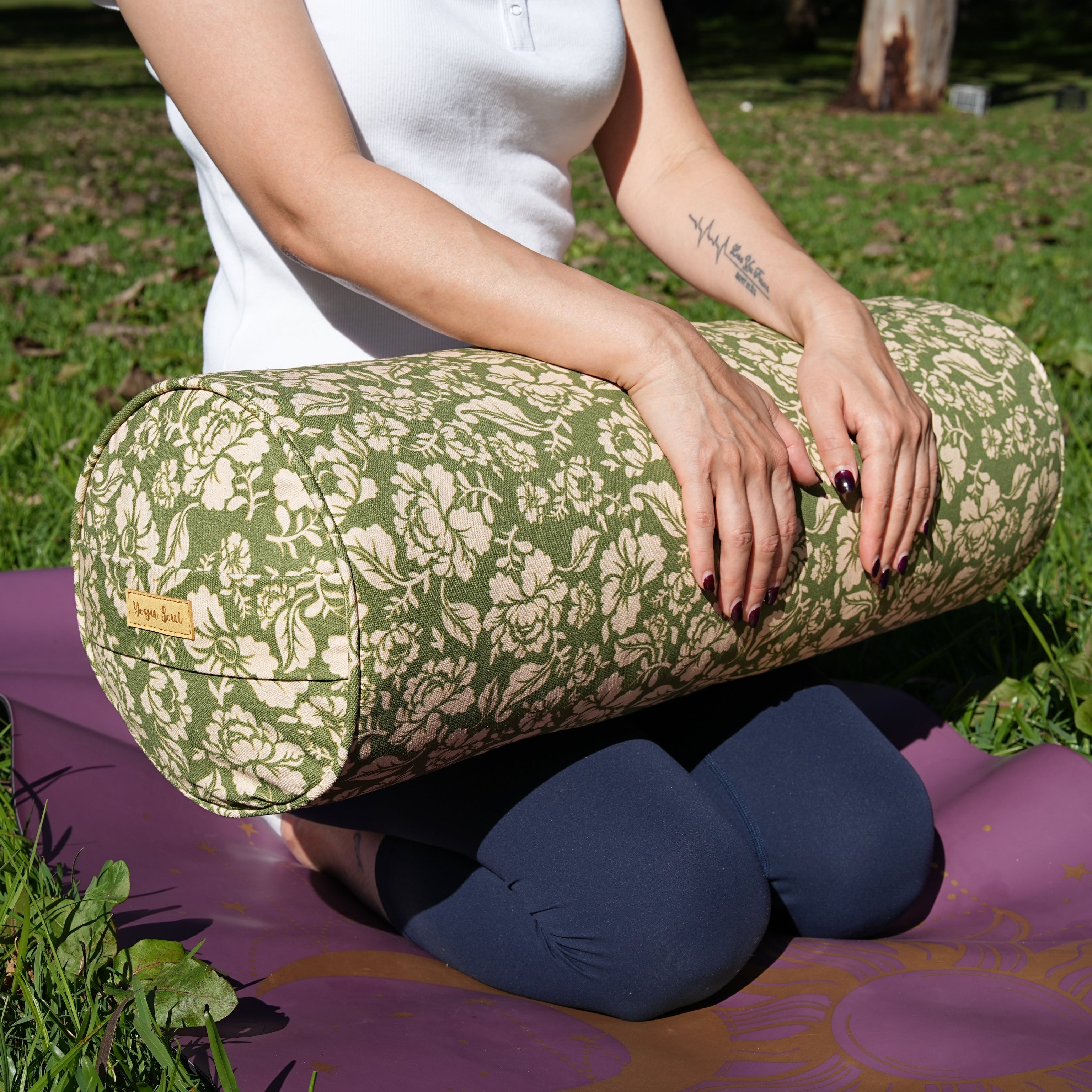 Round Yoga Bolster | Ananda Rose | Olive
