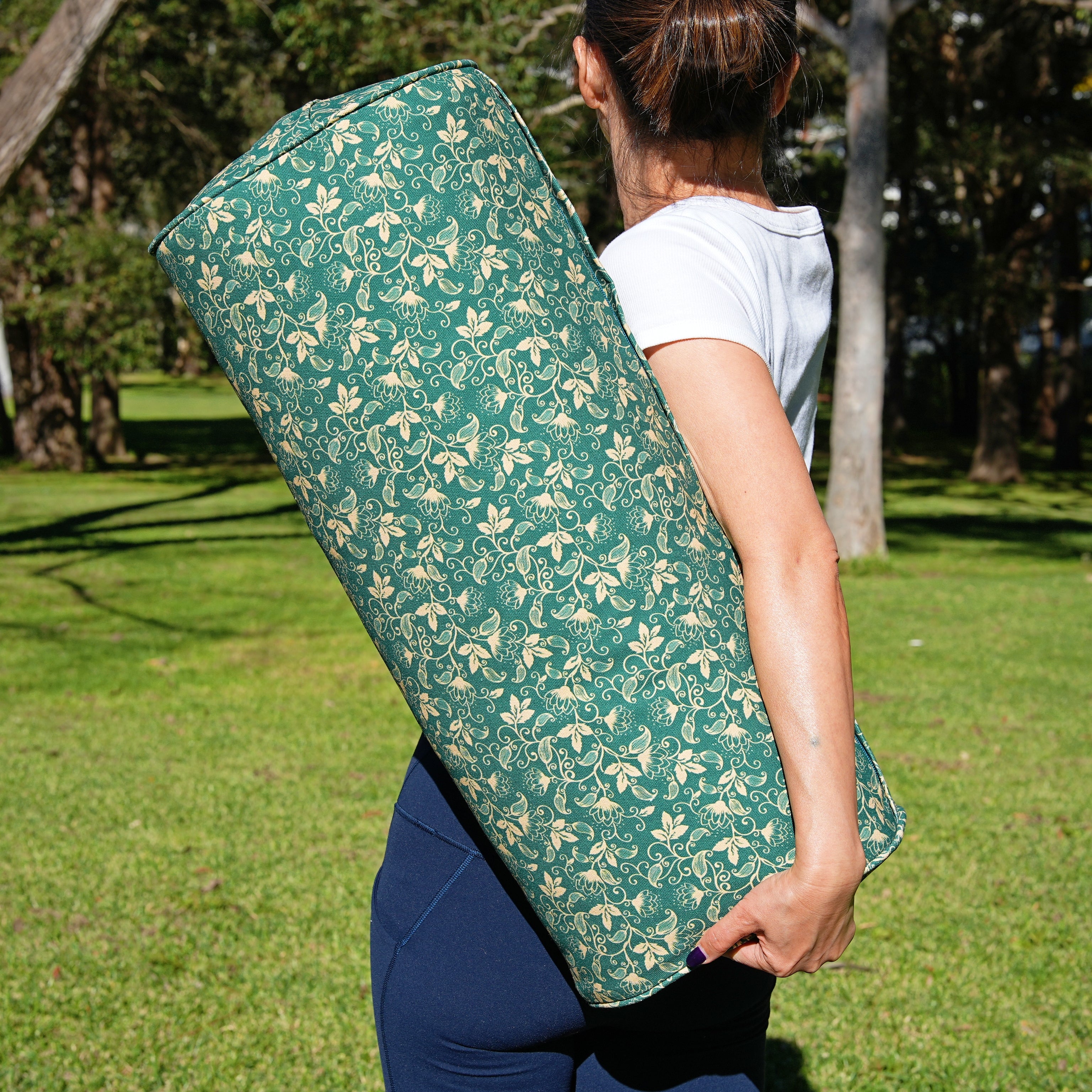 Oval Yoga Bolster | Shanti Lotus | Trekking Green