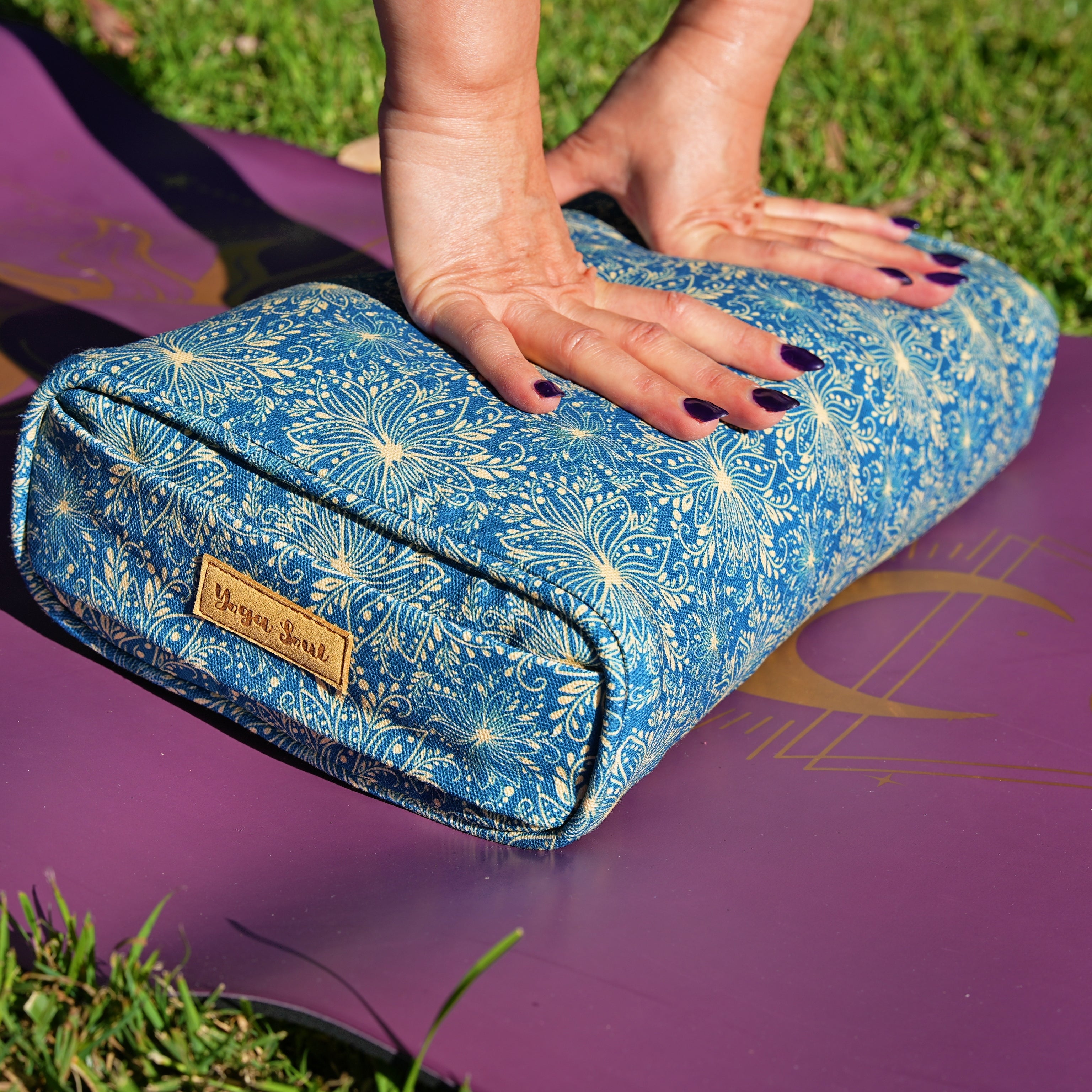 Travel Yoga Pillow | Sattva Lotus | Indigo
