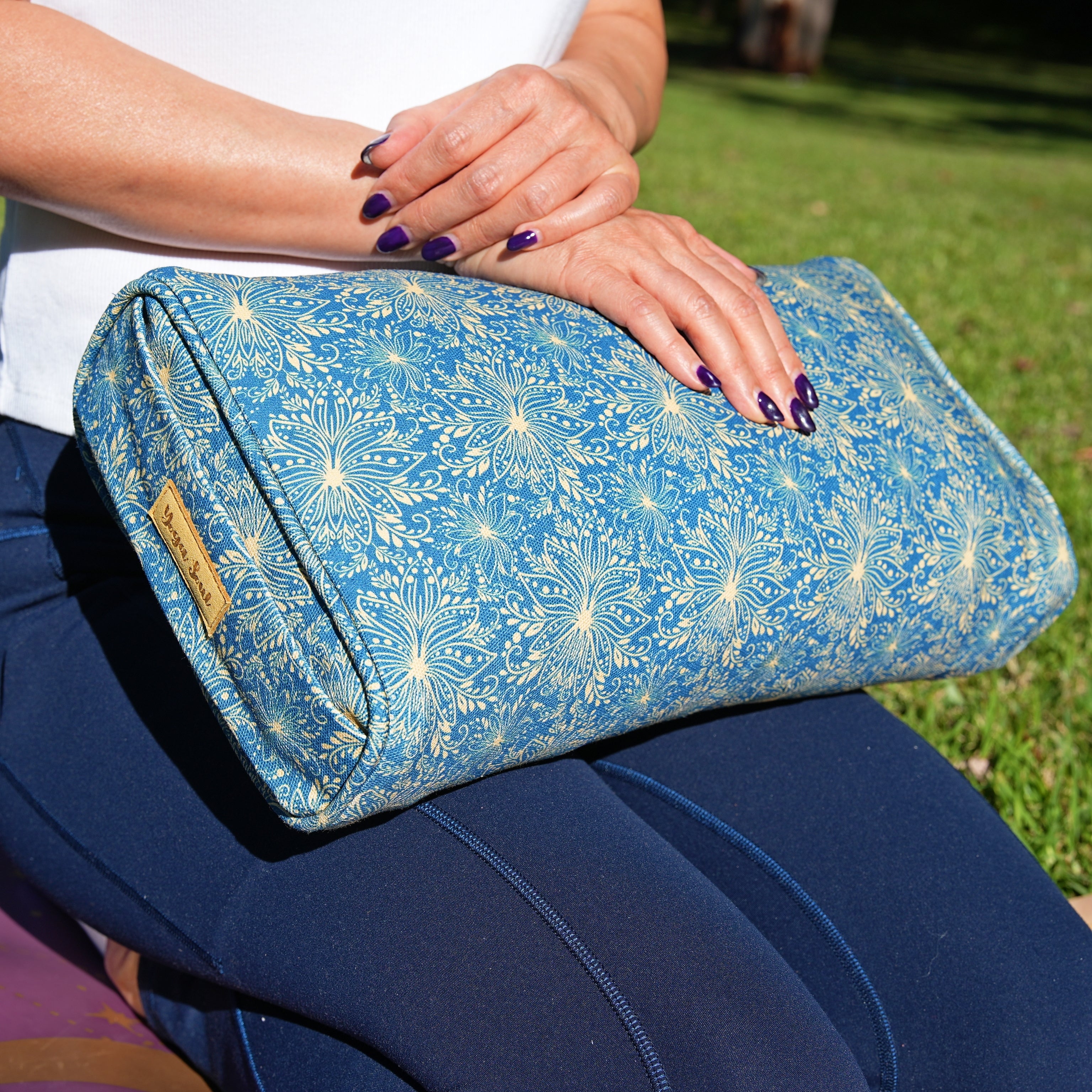 Travel Yoga Pillow | Sattva Lotus | Indigo