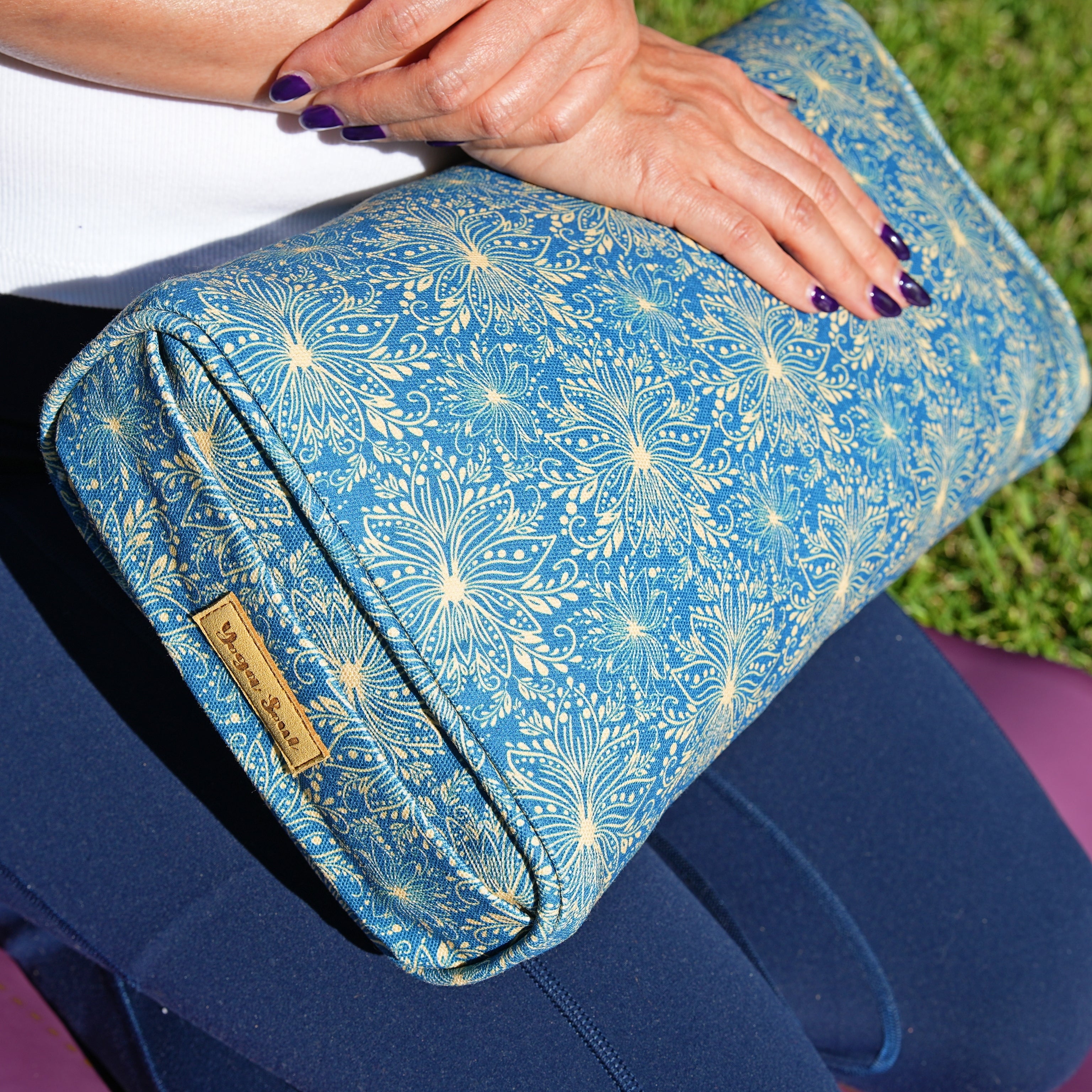 Travel Yoga Pillow | Sattva Lotus | Indigo