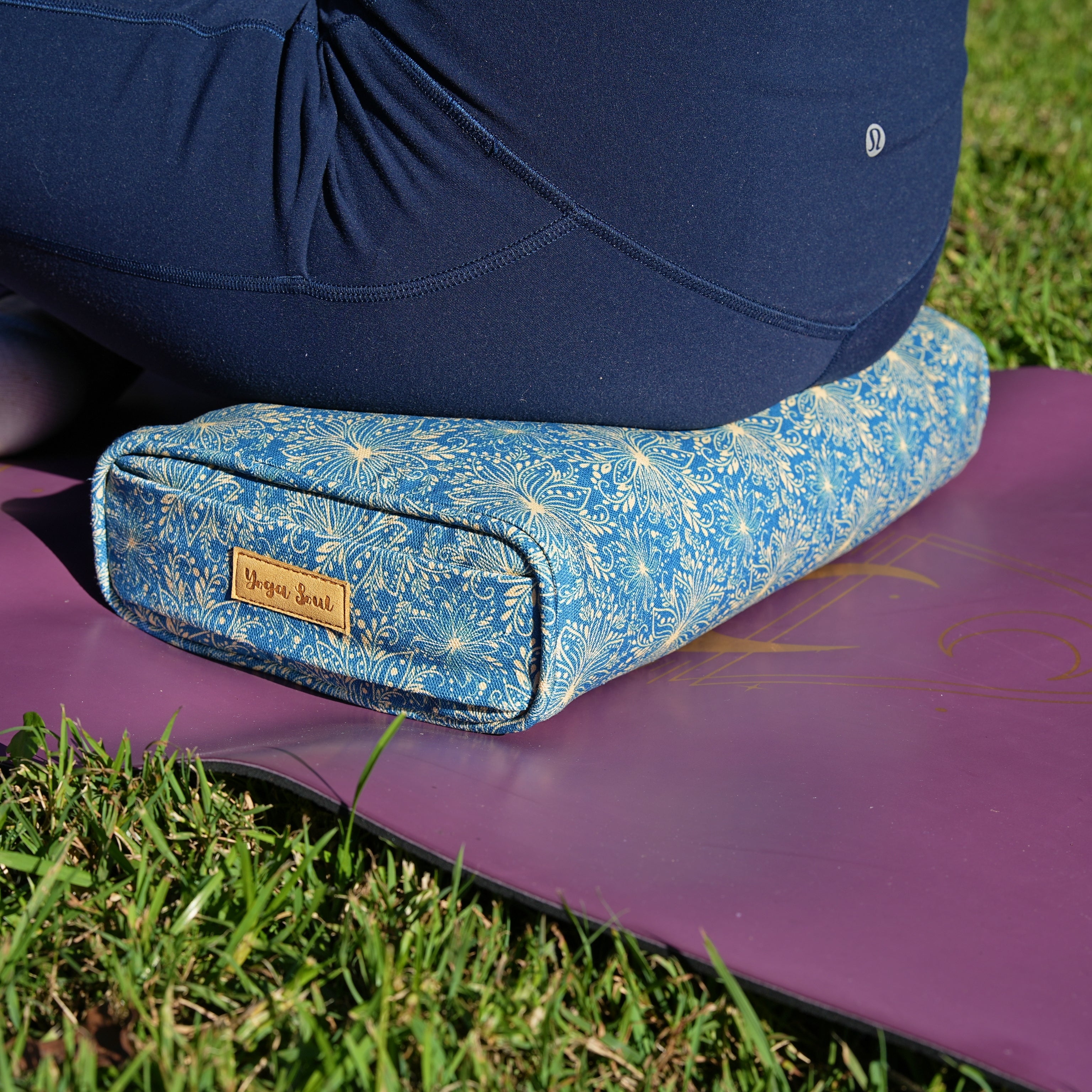 Travel Yoga Pillow | Sattva Lotus | Indigo