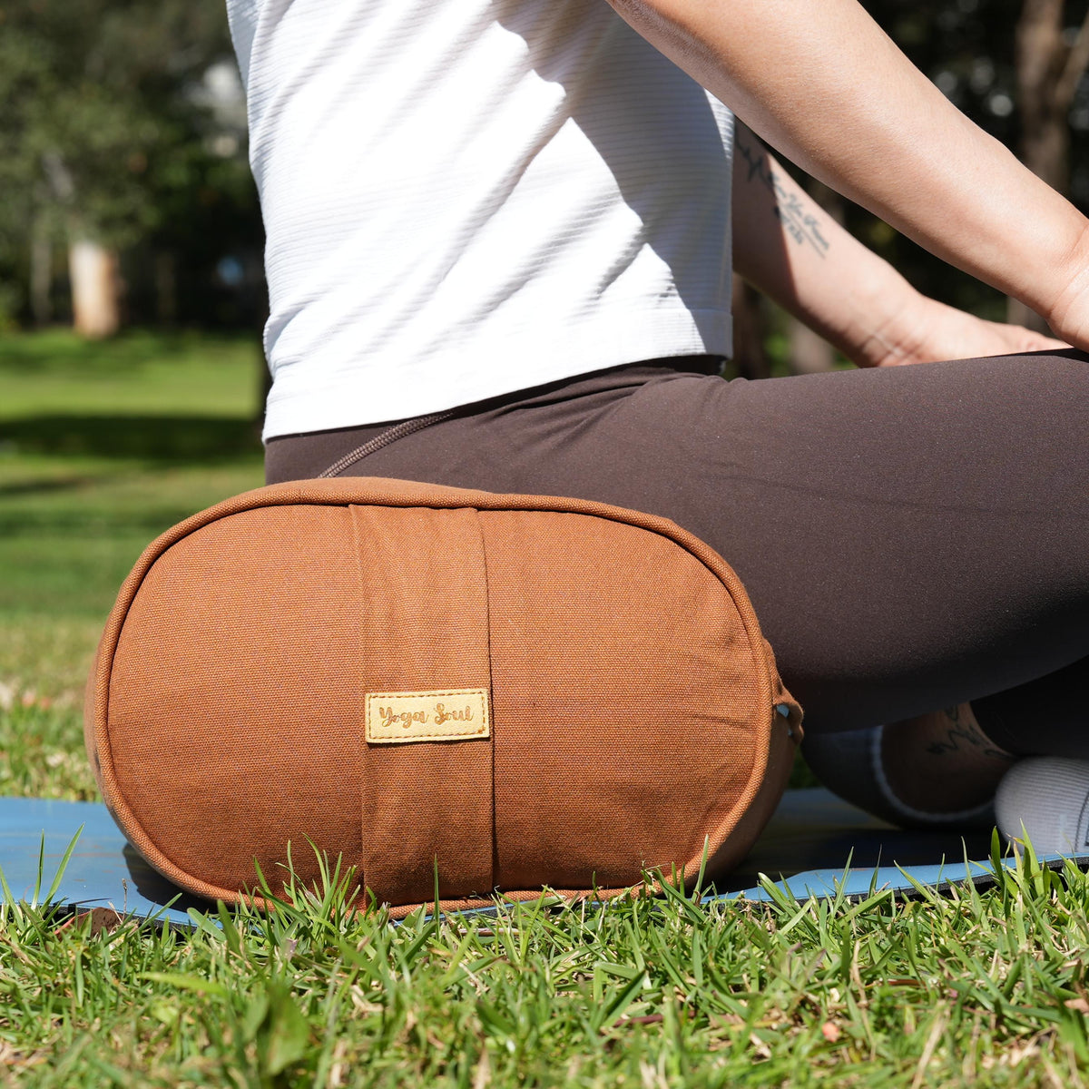 Oval Yoga Bolster | Bhumi Caramel