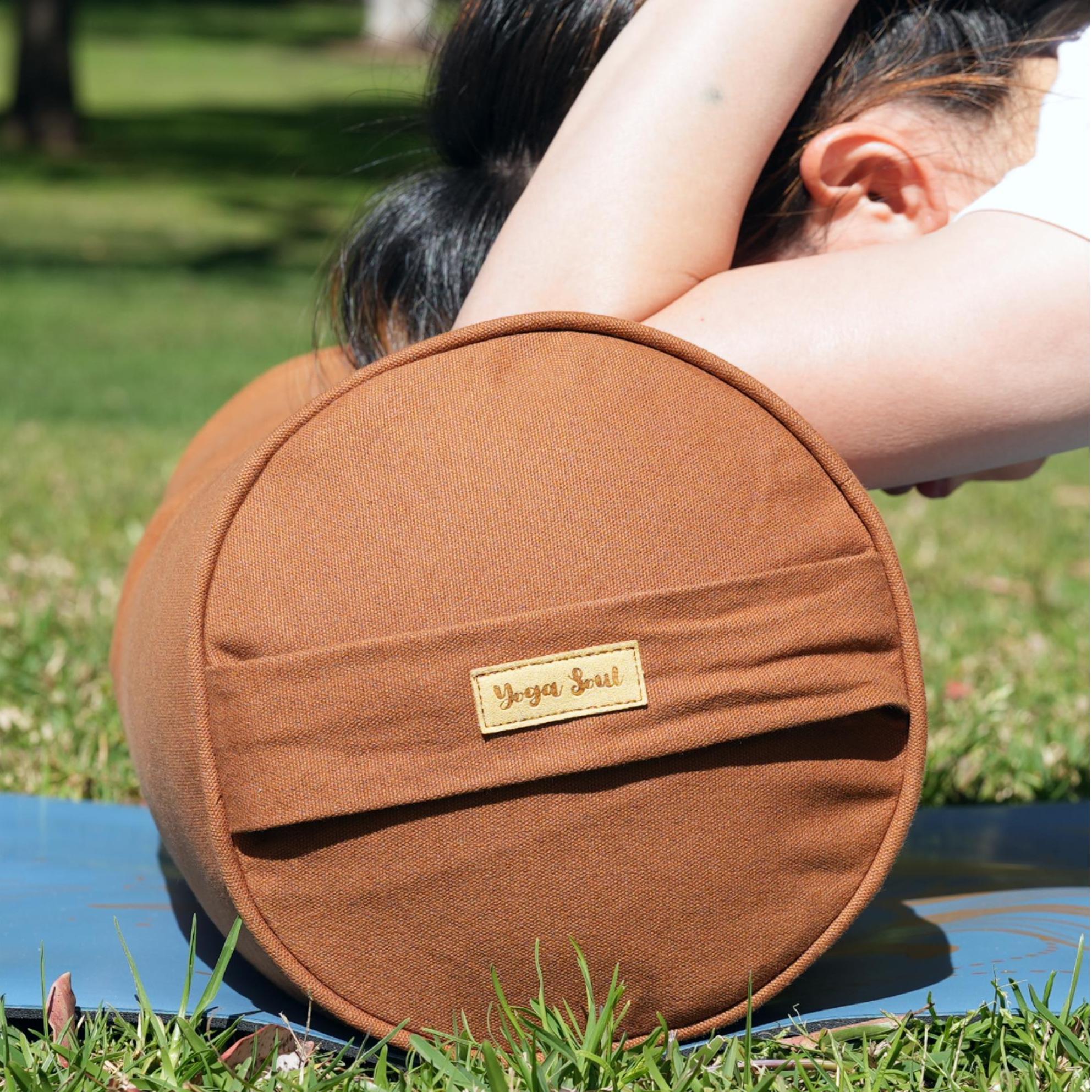 Round Yoga Bolster | Pure | Caramel
