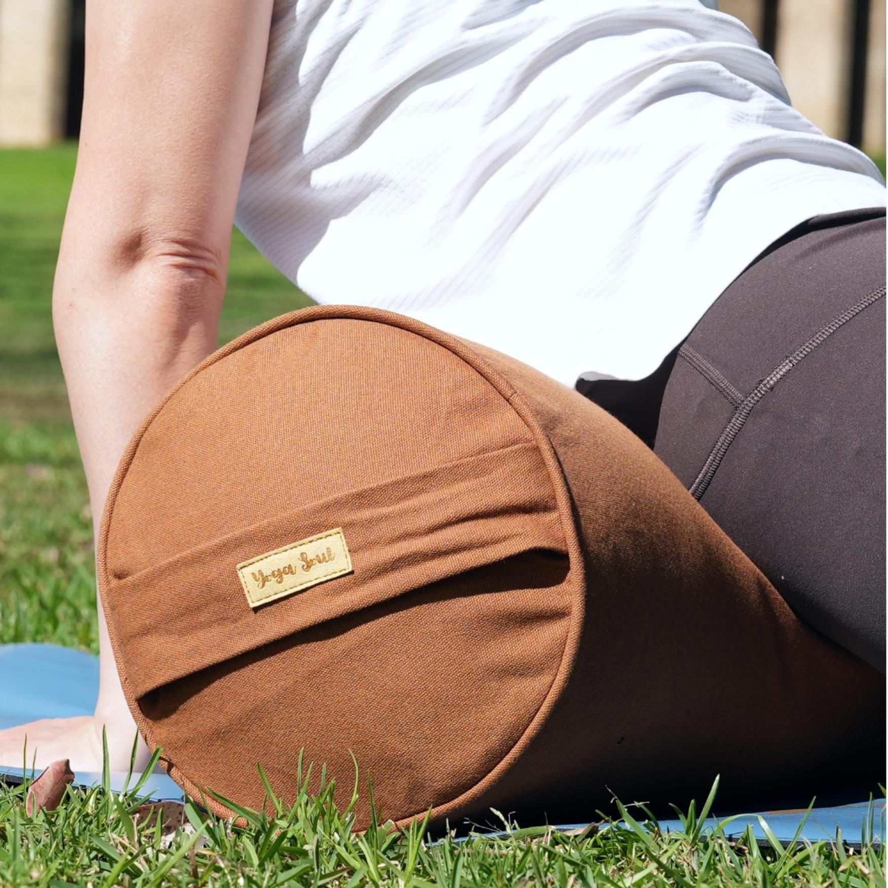 Round Yoga Bolster | Pure | Caramel