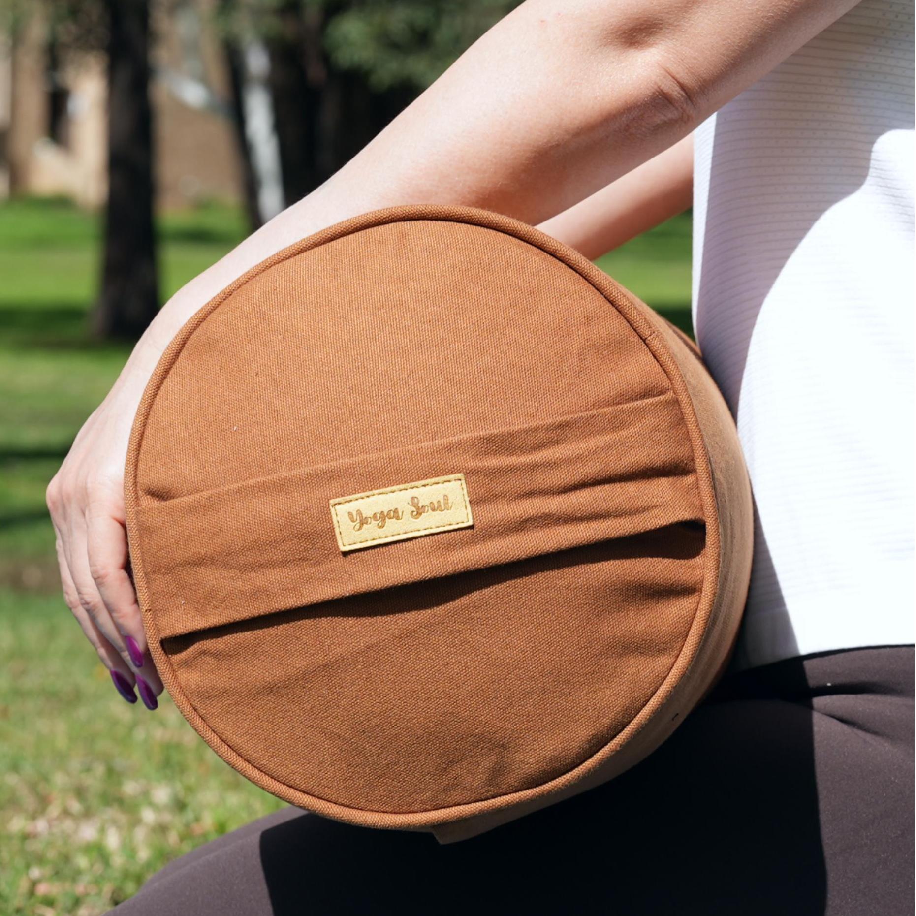 Round Yoga Bolster | Pure | Caramel