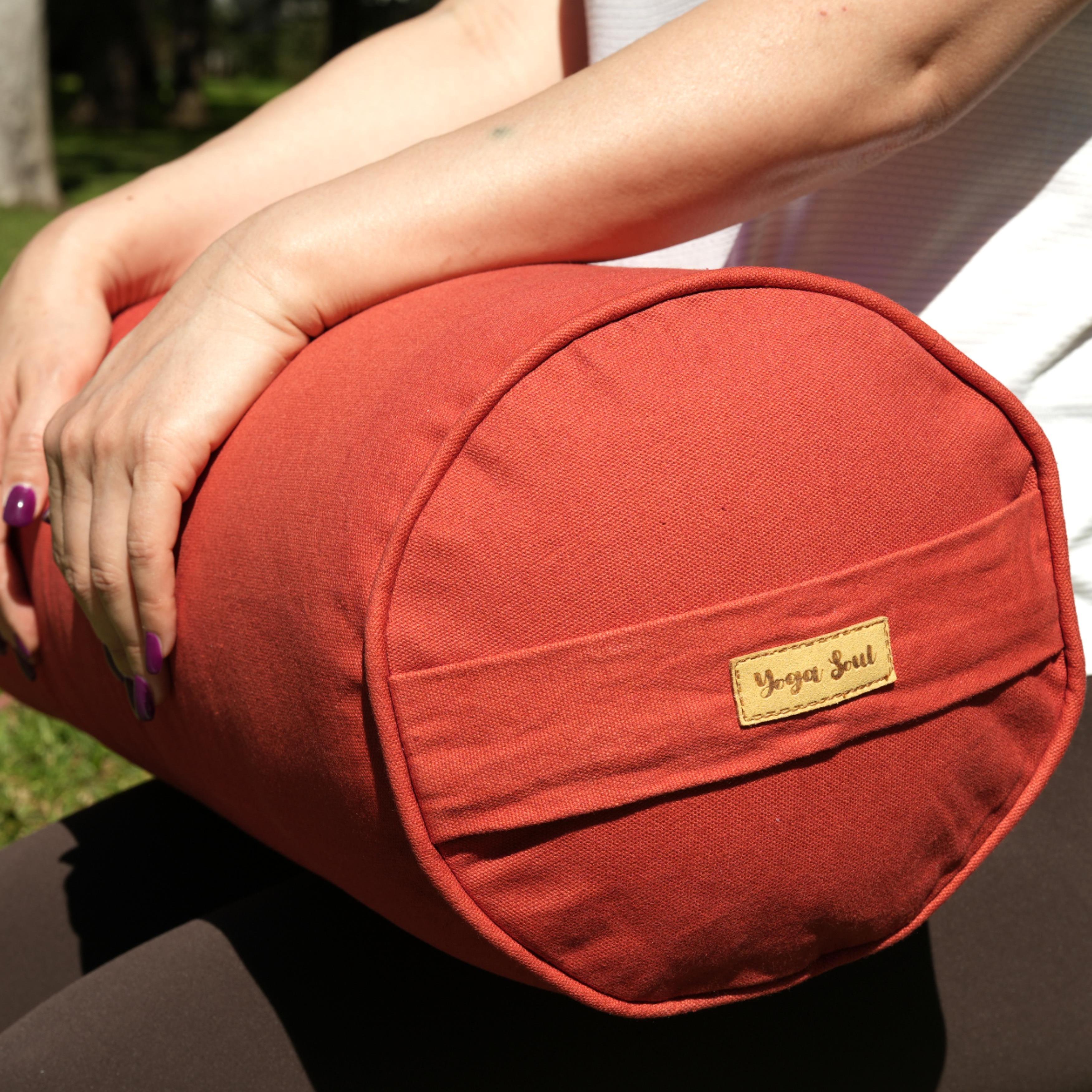 Round Yoga Bolster | Pure | Red Orange
