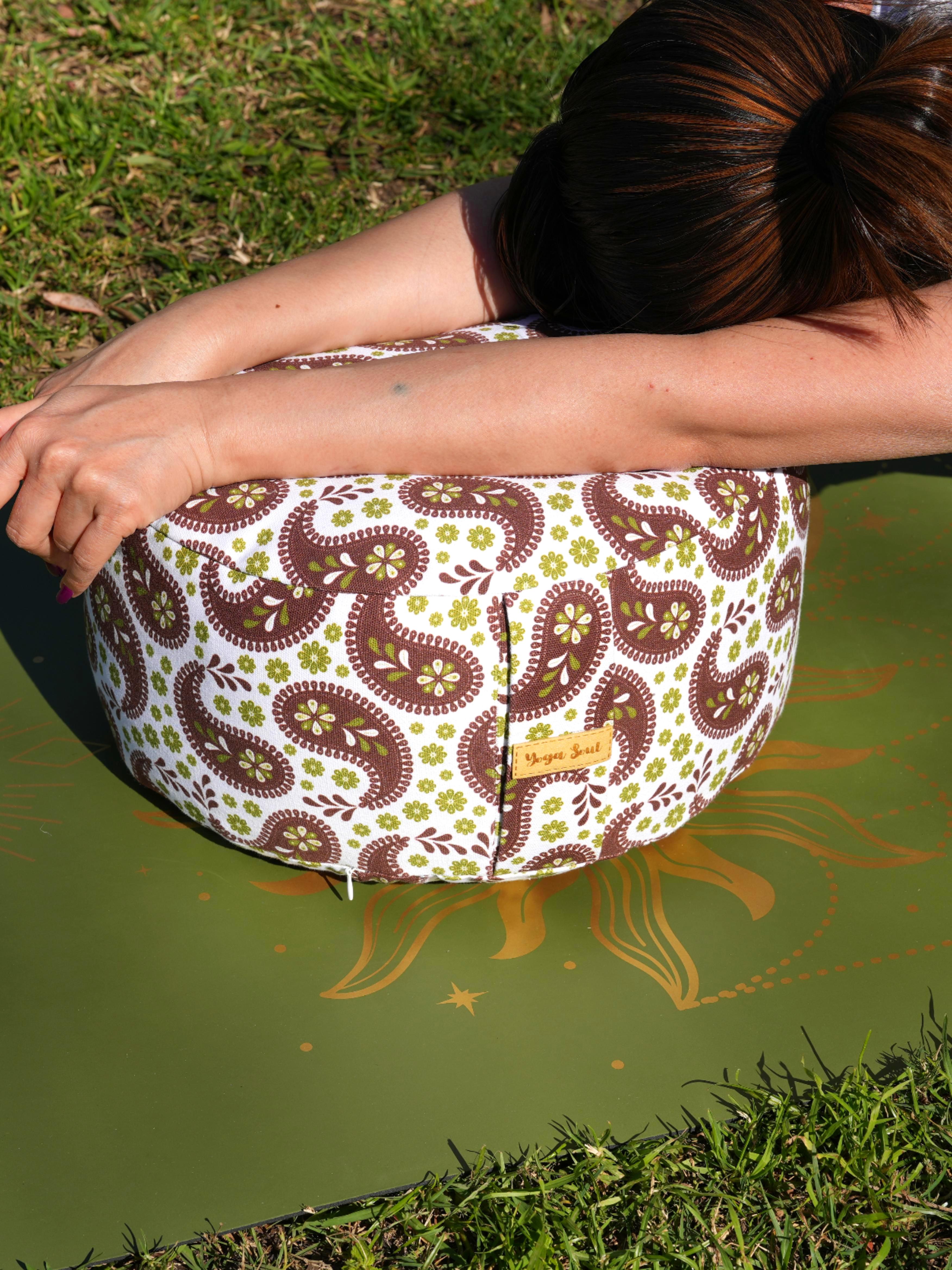 RONDO Meditation Cushion | Paisley | Chocolate