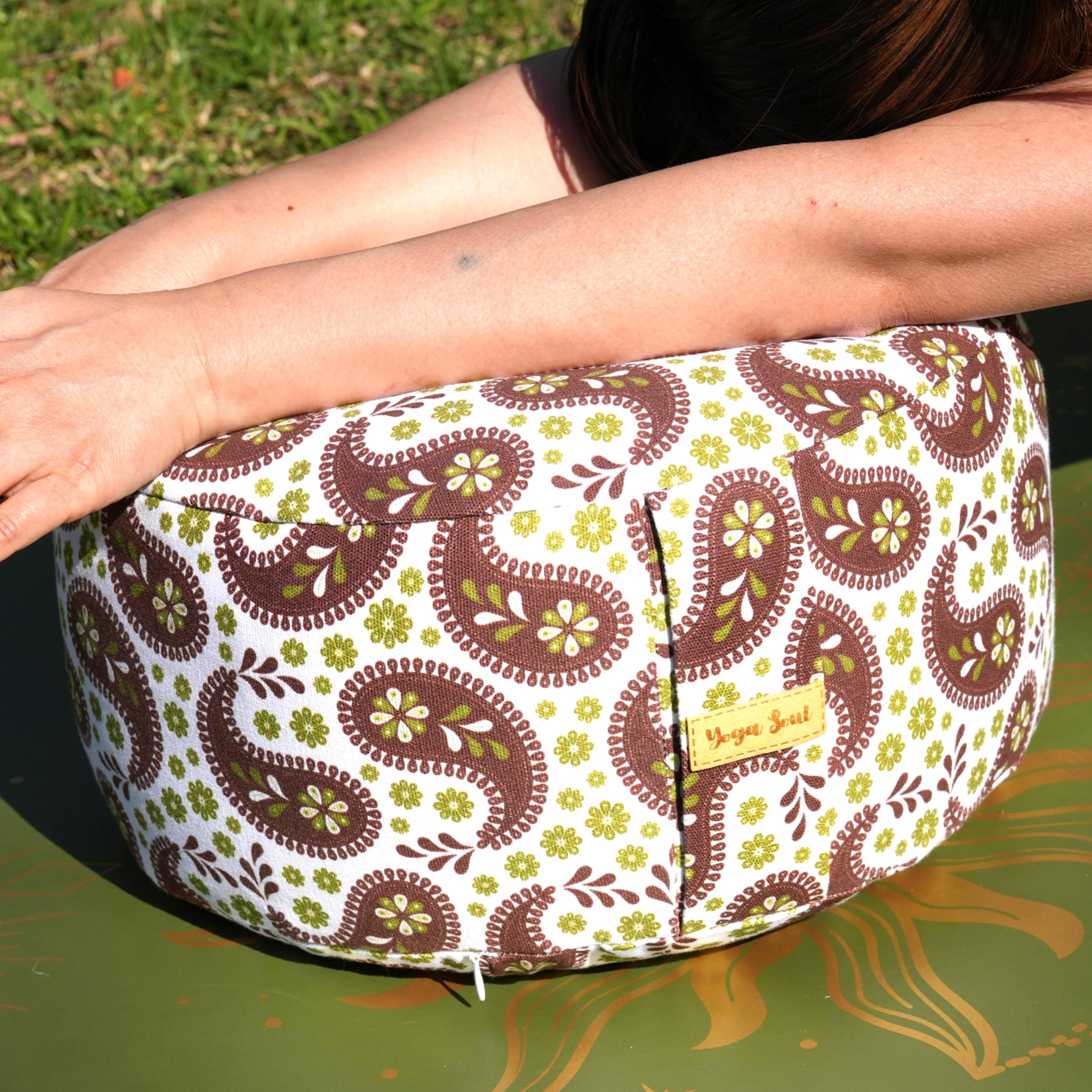 RONDO Meditation Cushion | Paisley | Chocolate