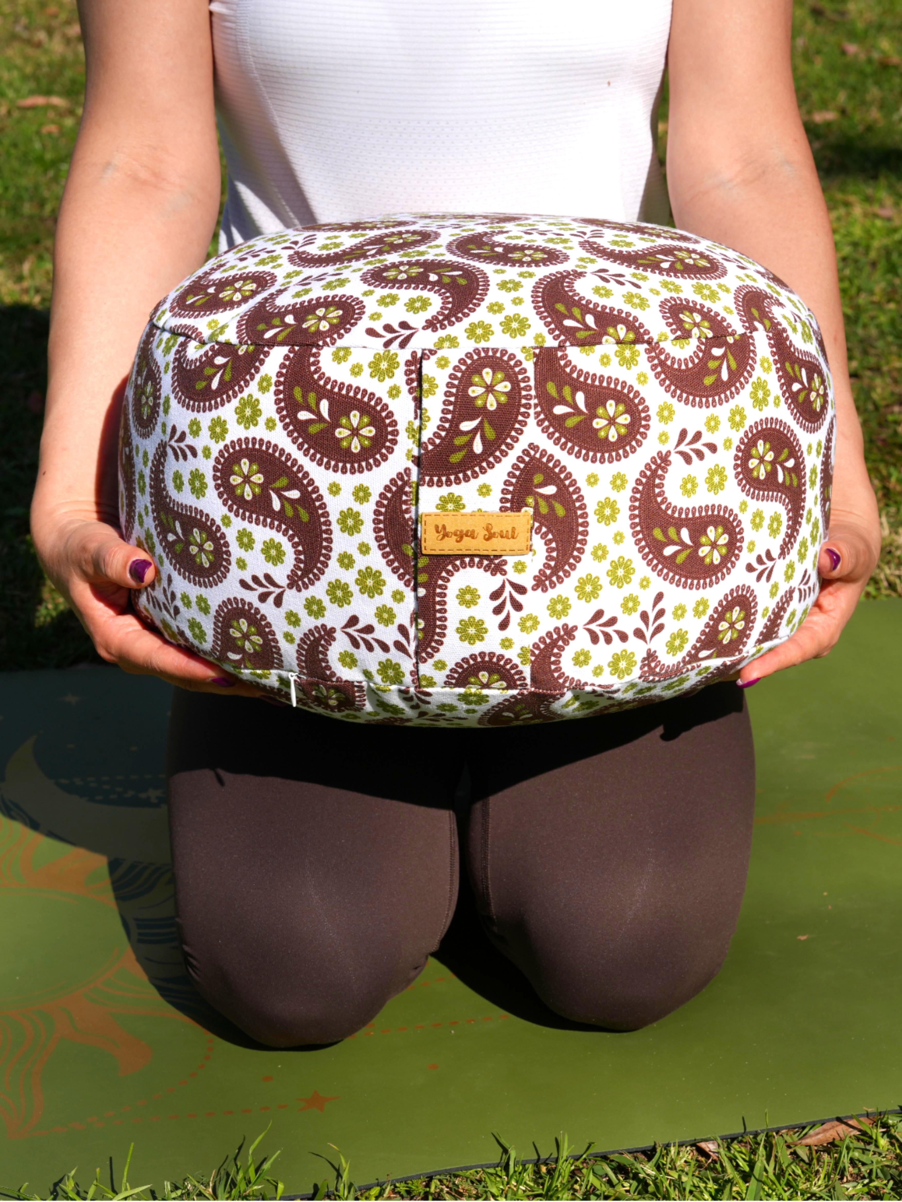 RONDO Meditation Cushion | Paisley | Chocolate