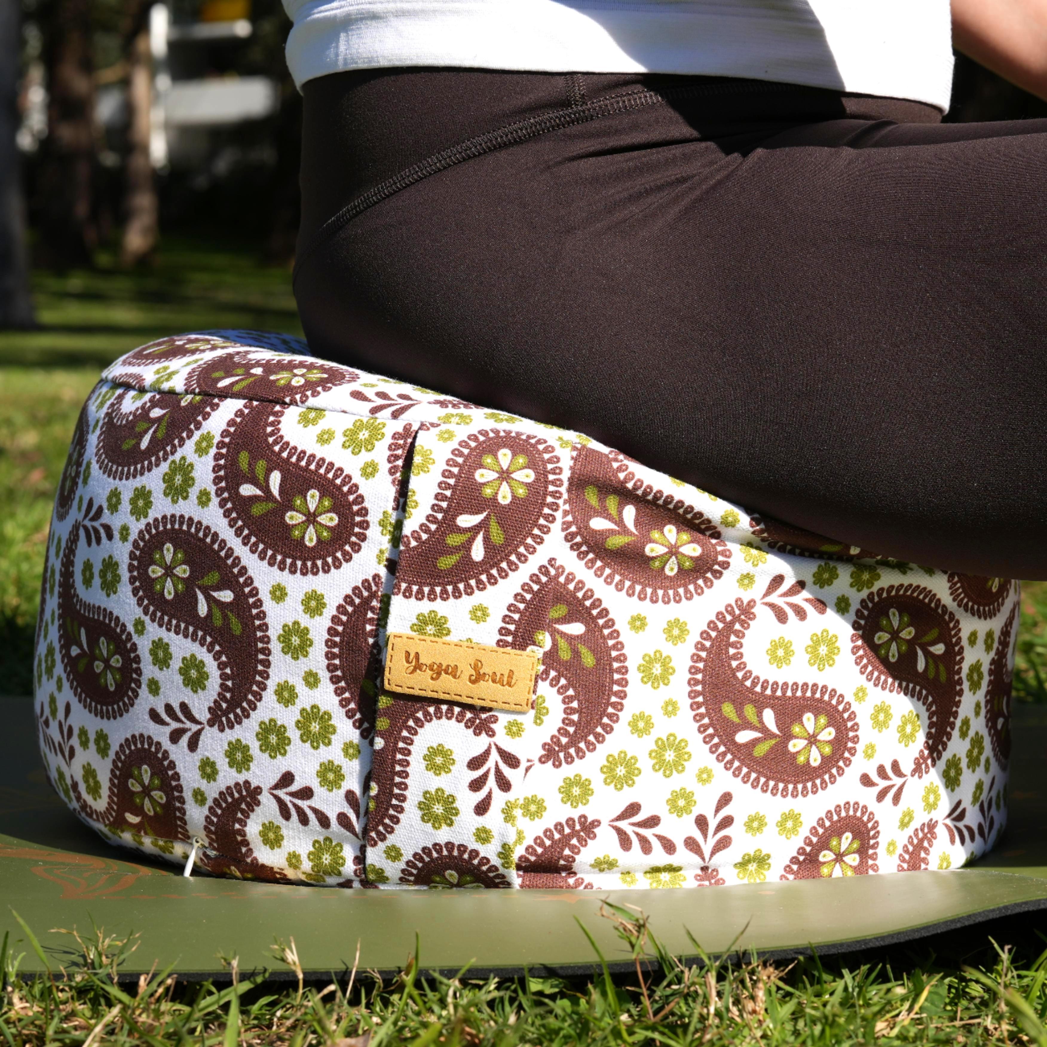 RONDO Meditation Cushion | Paisley | Chocolate
