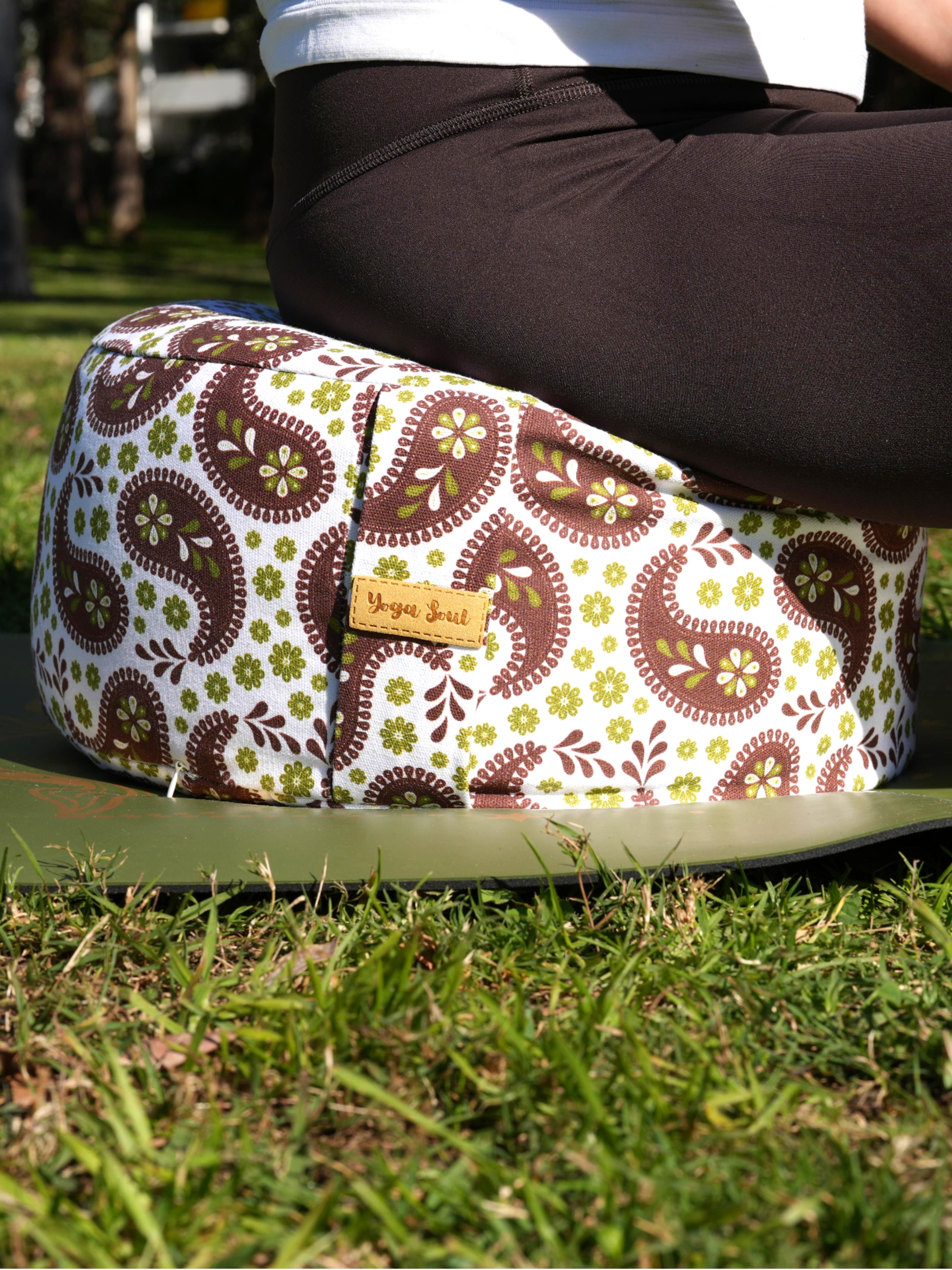 RONDO Meditation Cushion | Paisley | Chocolate