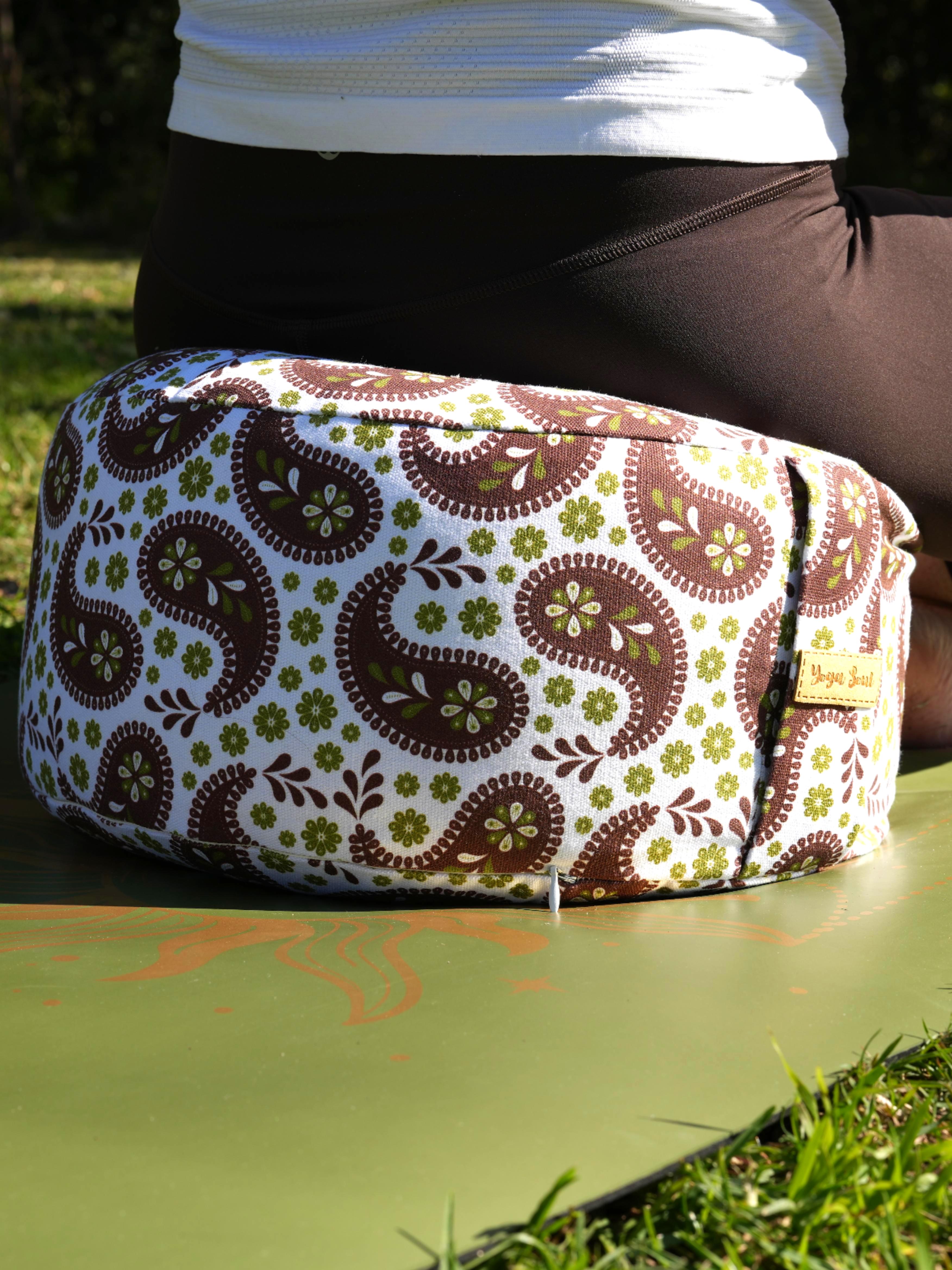 RONDO Meditation Cushion | Paisley | Chocolate