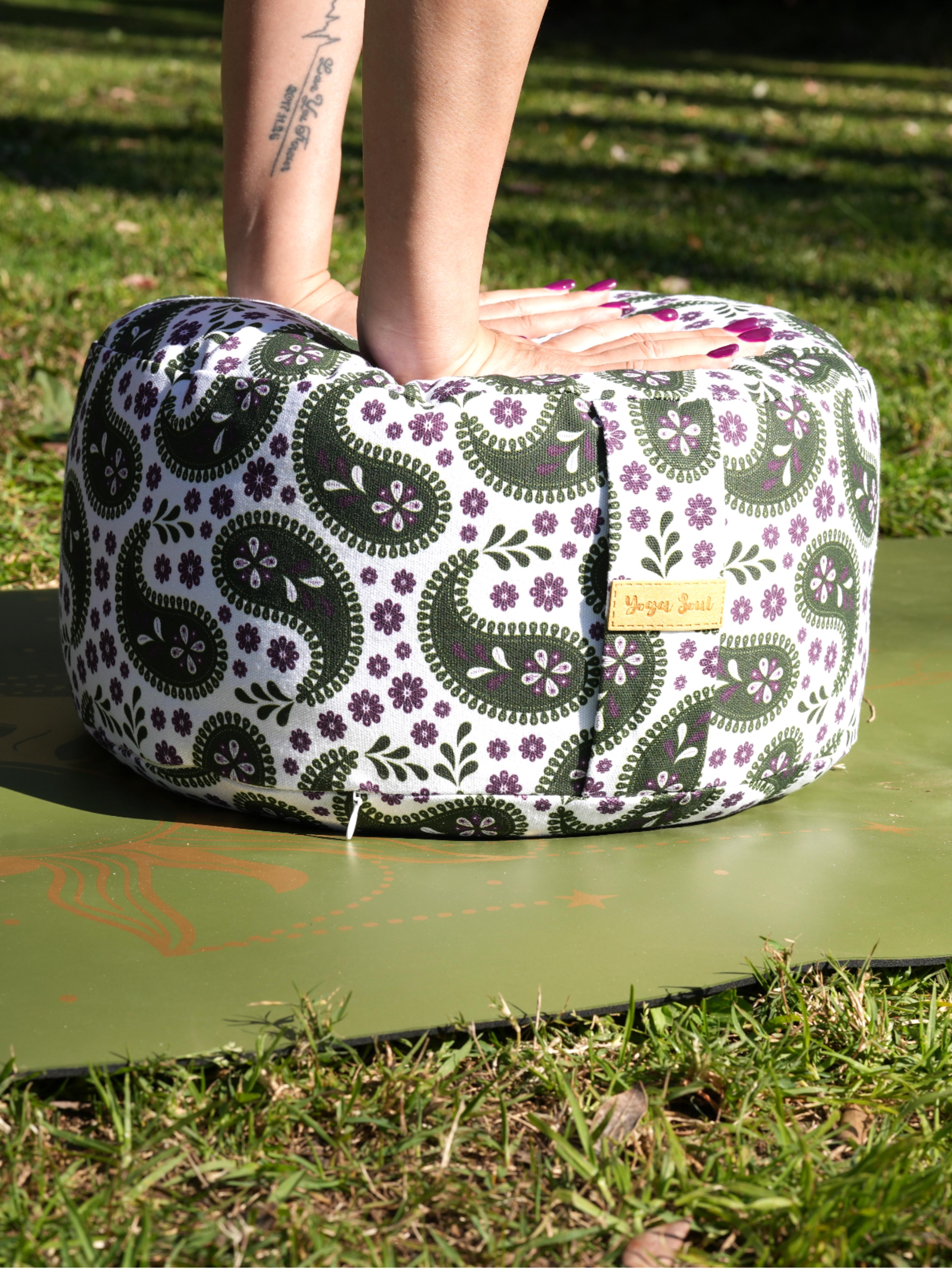 RONDO Meditation Cushion | Paisley | Trekking Green