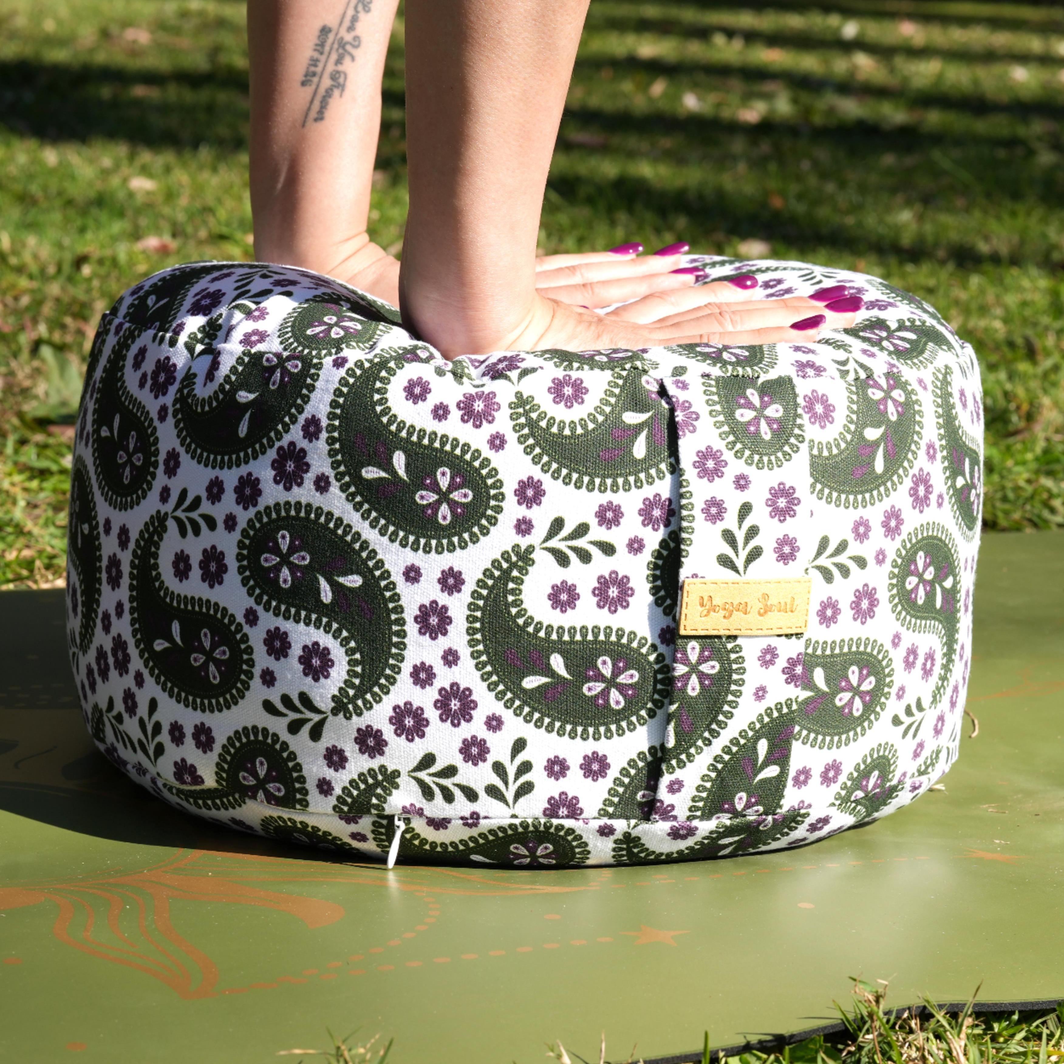 RONDO Meditation Cushion | Paisley | Trekking Green