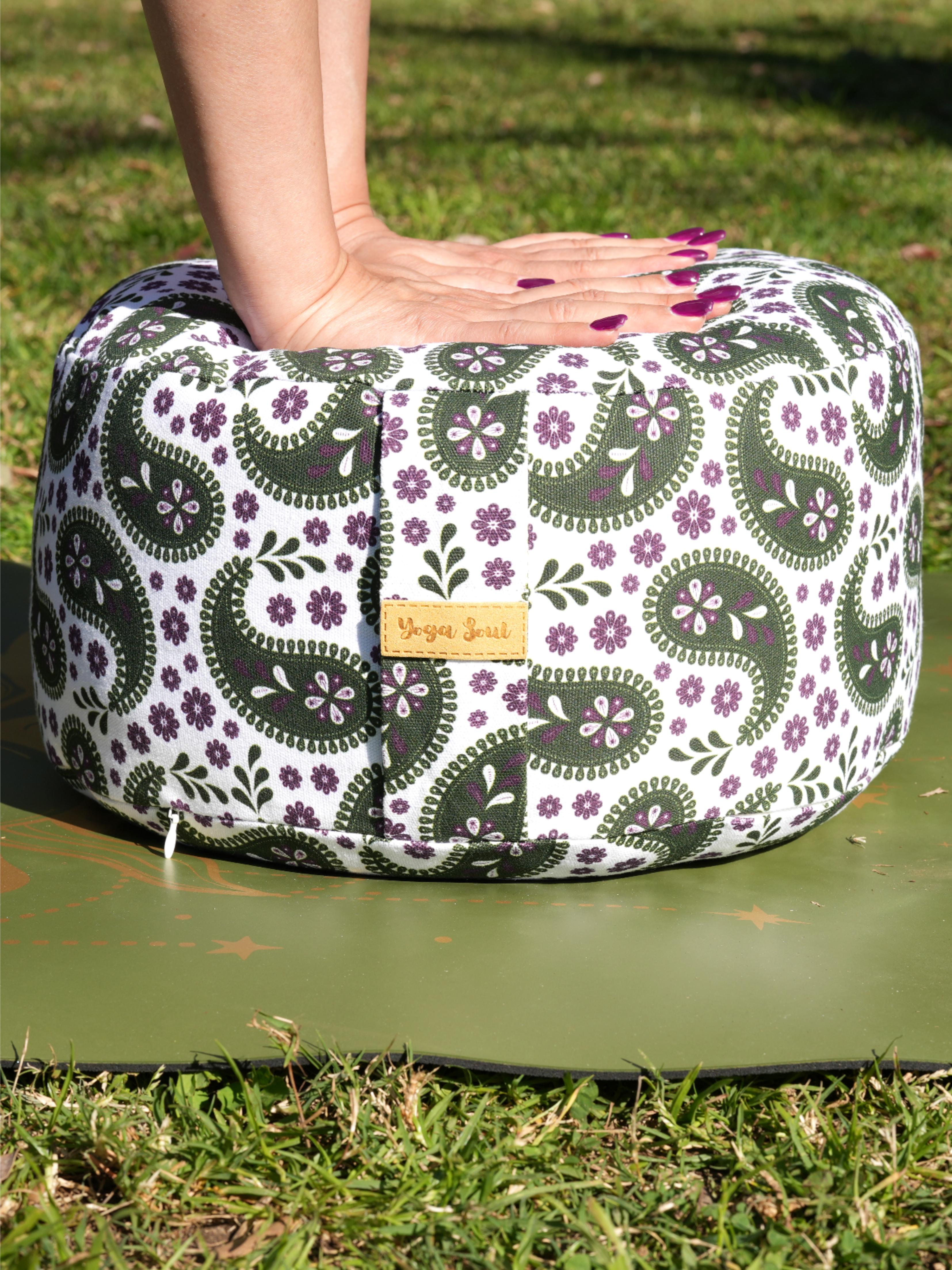 RONDO Meditation Cushion | Paisley | Trekking Green