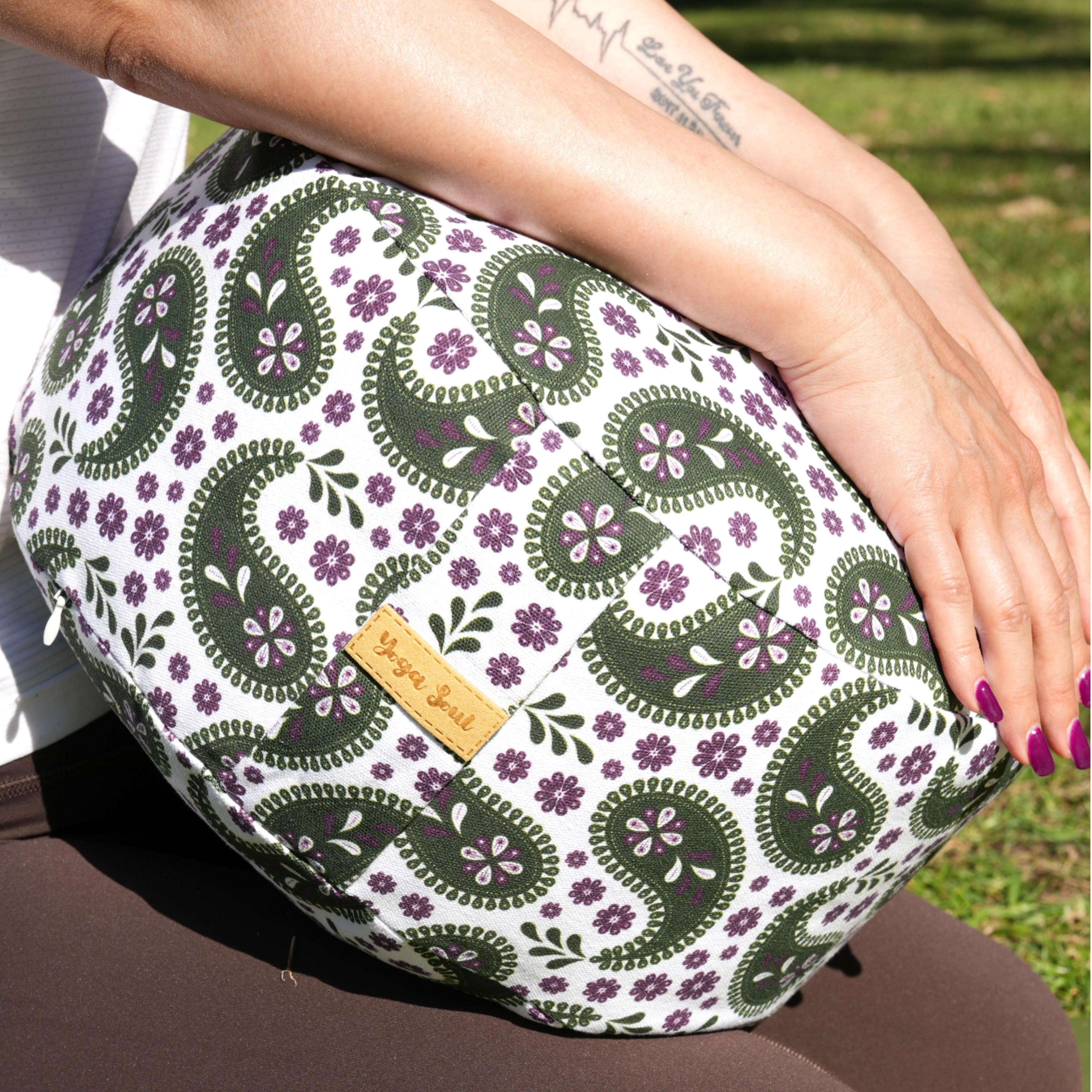 RONDO Meditation Cushion | Paisley | Trekking Green