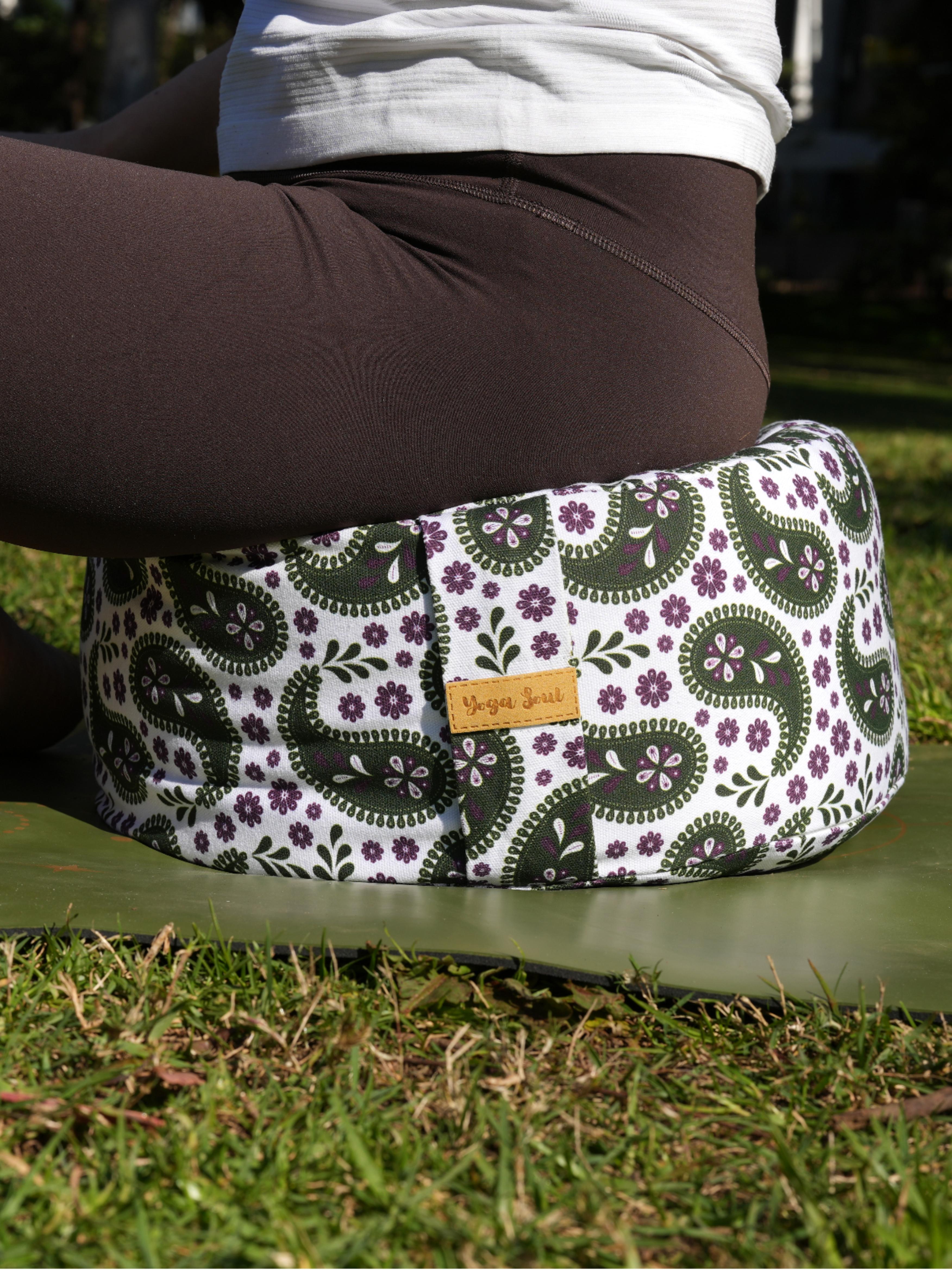 RONDO Meditation Cushion | Paisley | Trekking Green