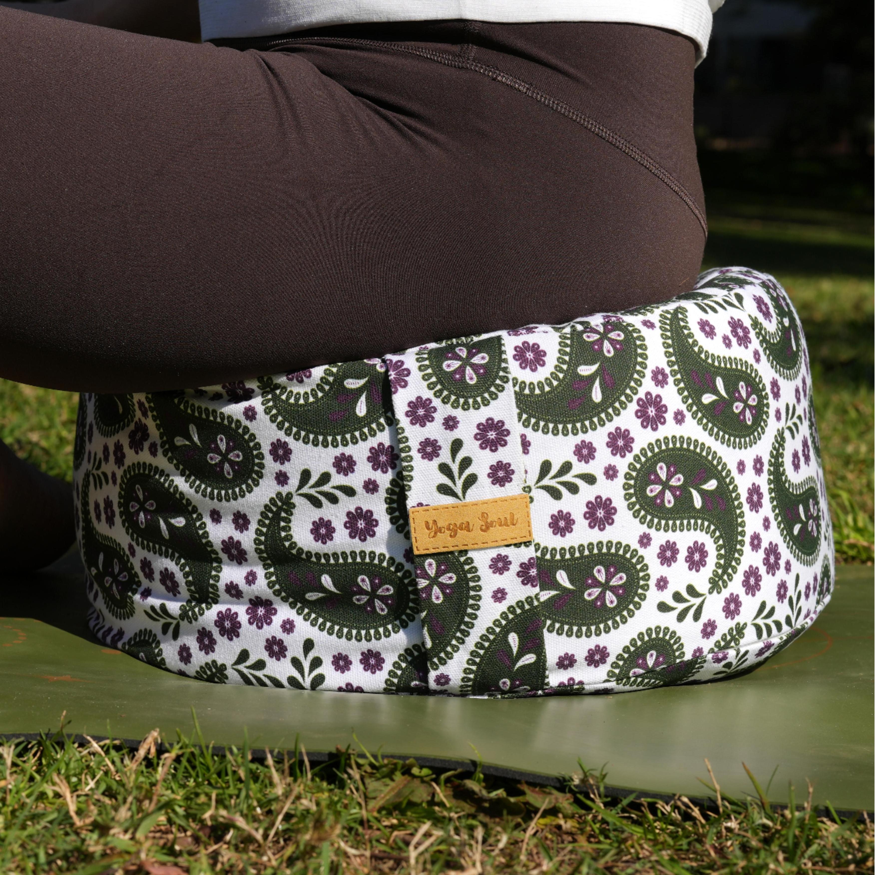 RONDO Meditation Cushion | Paisley | Trekking Green